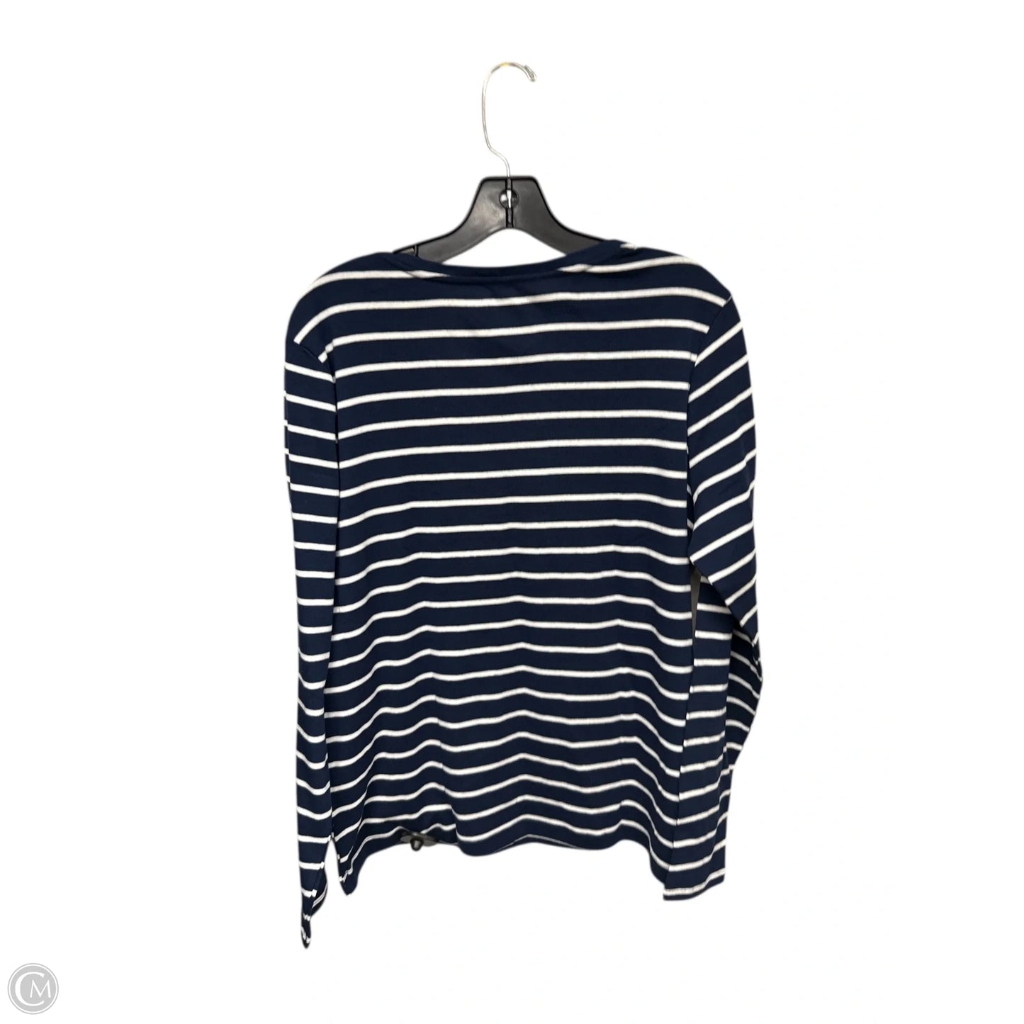Top Long Sleeve Basic By Croft And Barrow In Blue & White, Size: Xl