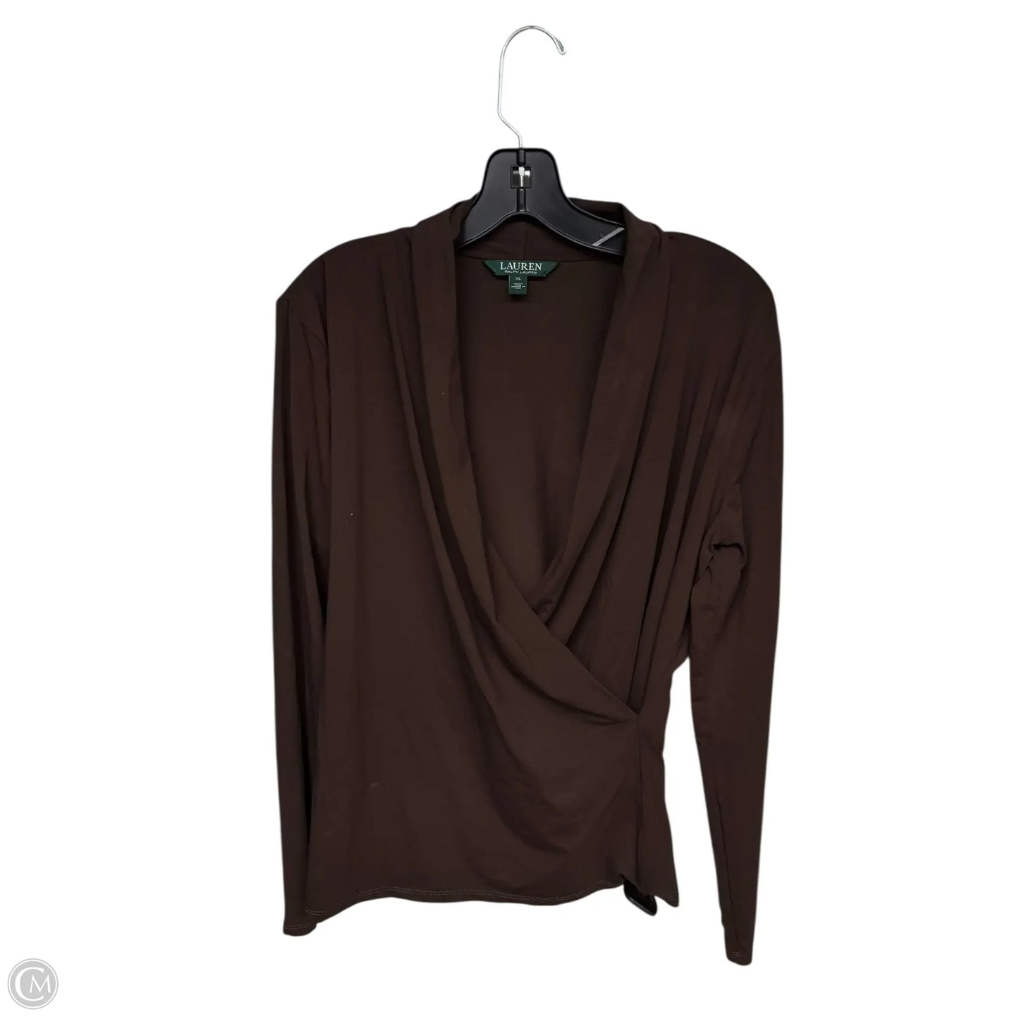Top Long Sleeve By Lauren By Ralph Lauren In Brown, Size: Xl