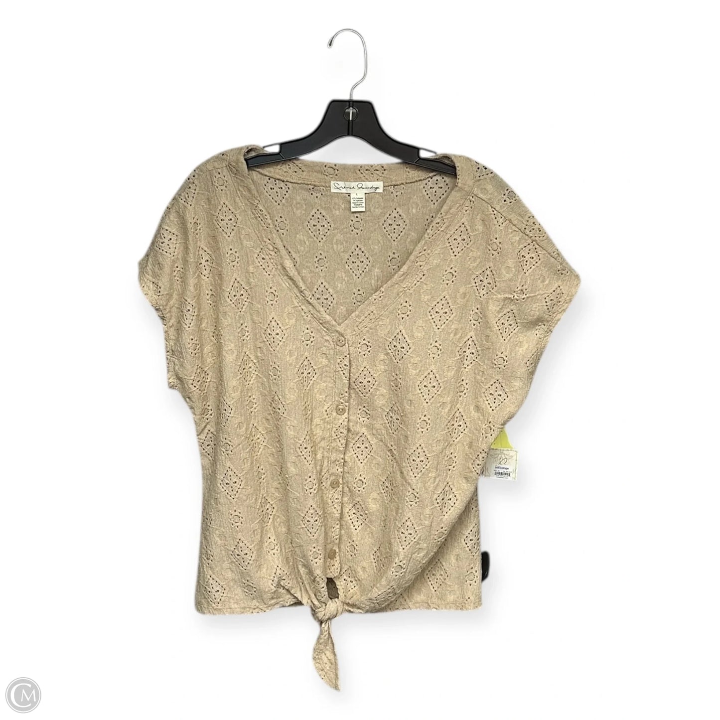 Top Short Sleeve By French Laundry In Tan, Size: L