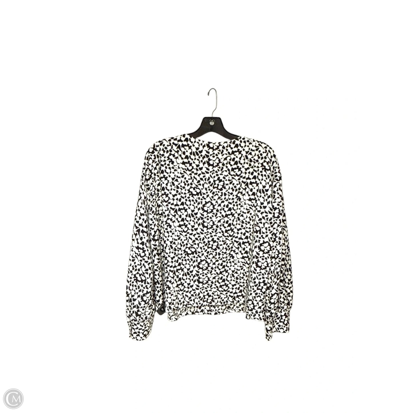 Top Long Sleeve By Nordstrom In Black & White, Size: L