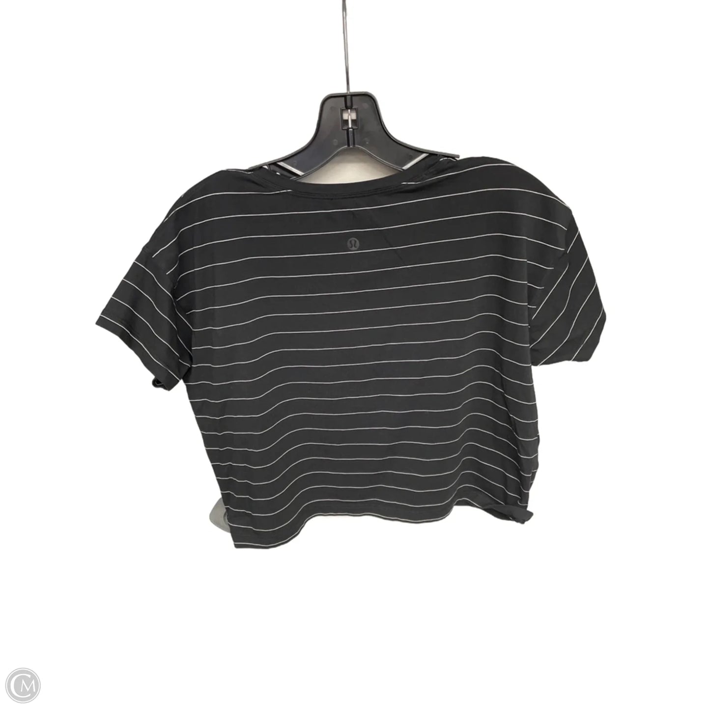 Athletic Top Short Sleeve By Lululemon In Black & White, Size: S