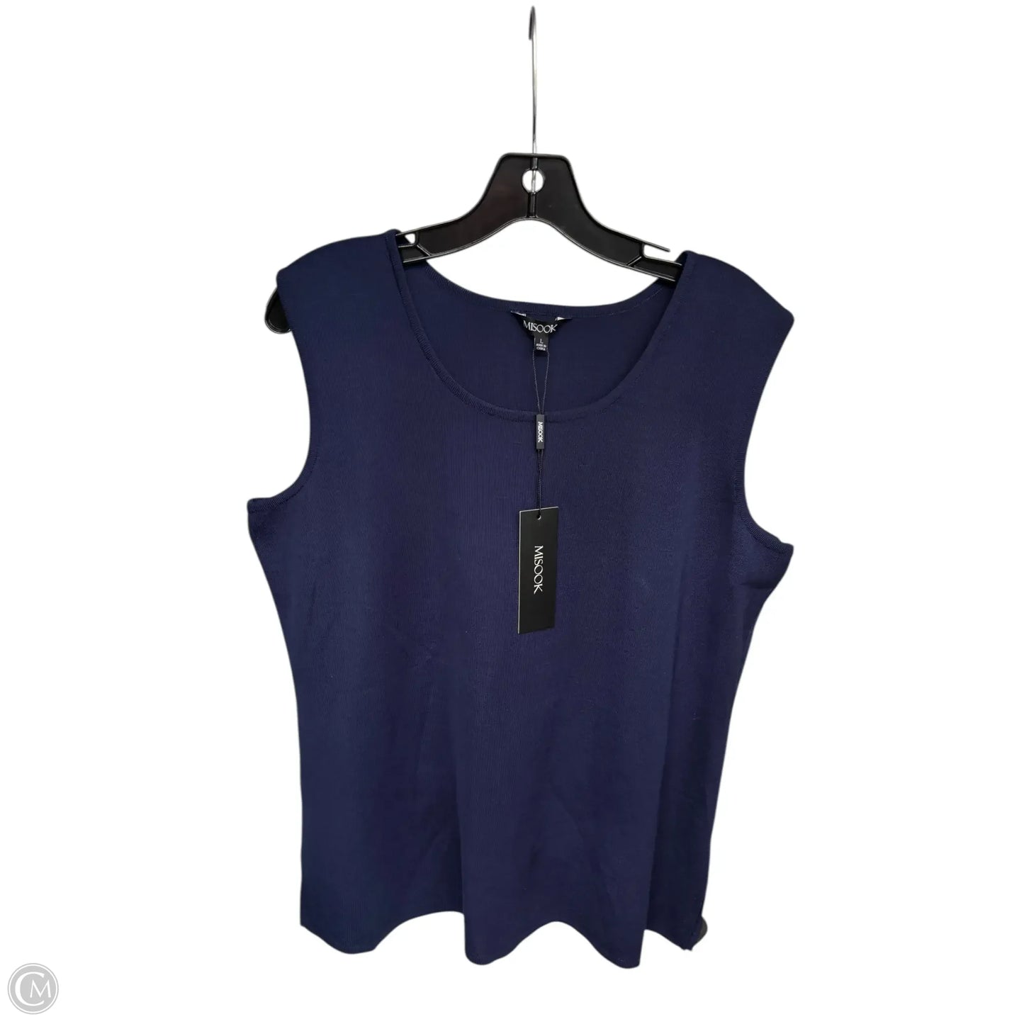 Top Sleeveless By Misook In Navy, Size: L