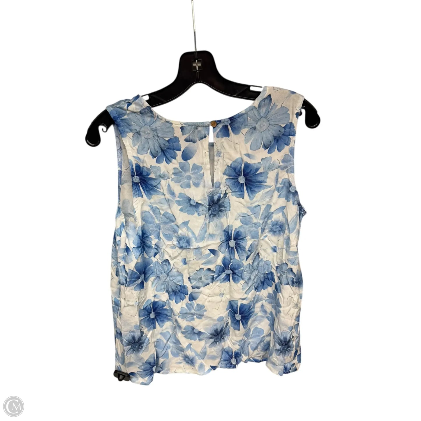 Top Sleeveless By Charlie B In Blue & White, Size: M