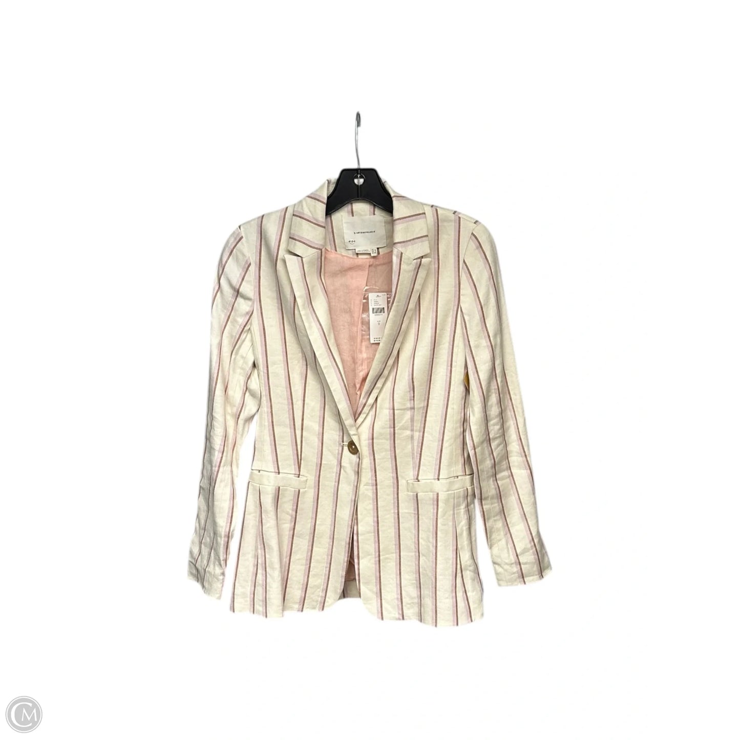 Blazer By Anthropologie In Cream & Pink, Size: 0