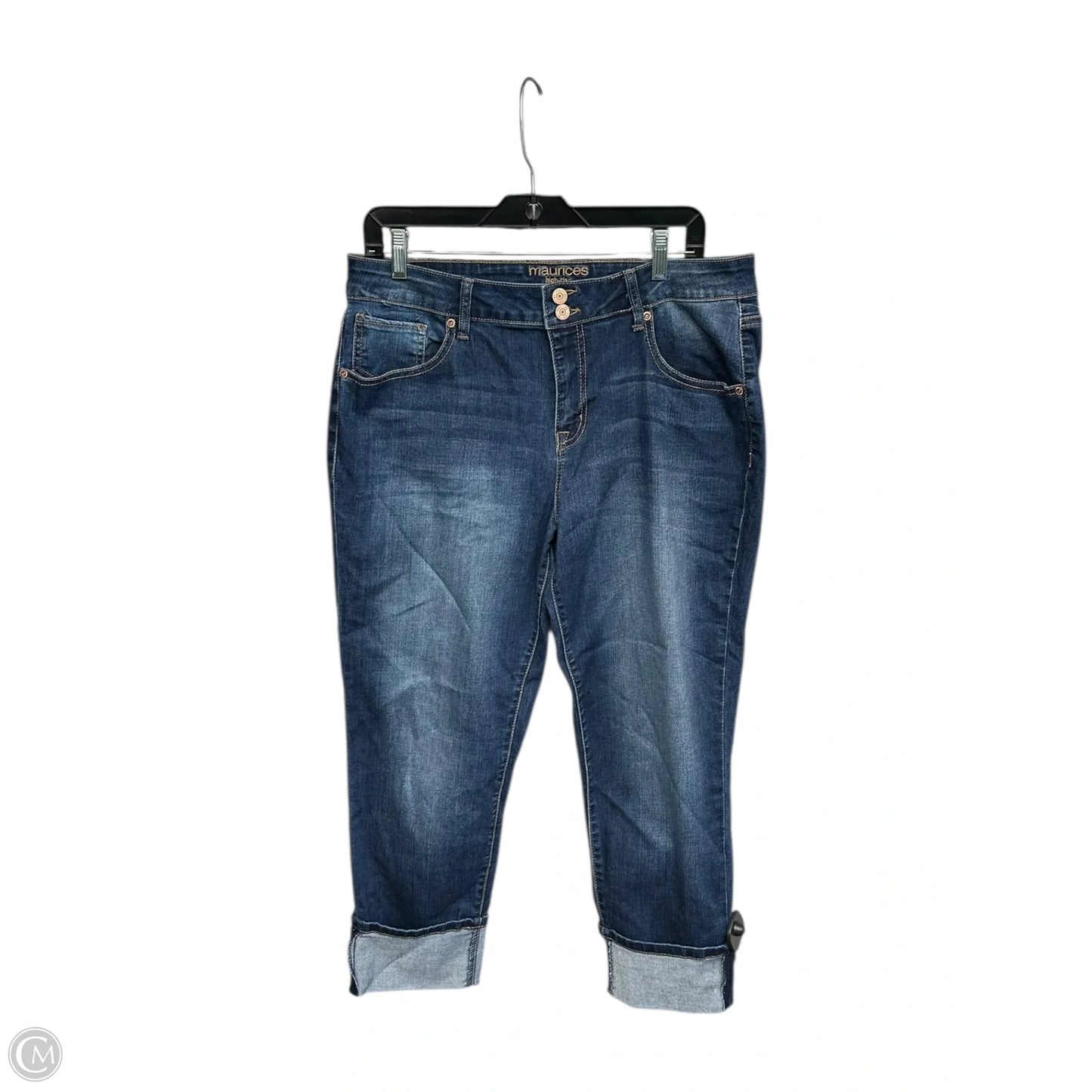 Jeans Cropped By Maurices In Blue Denim, Size: 14