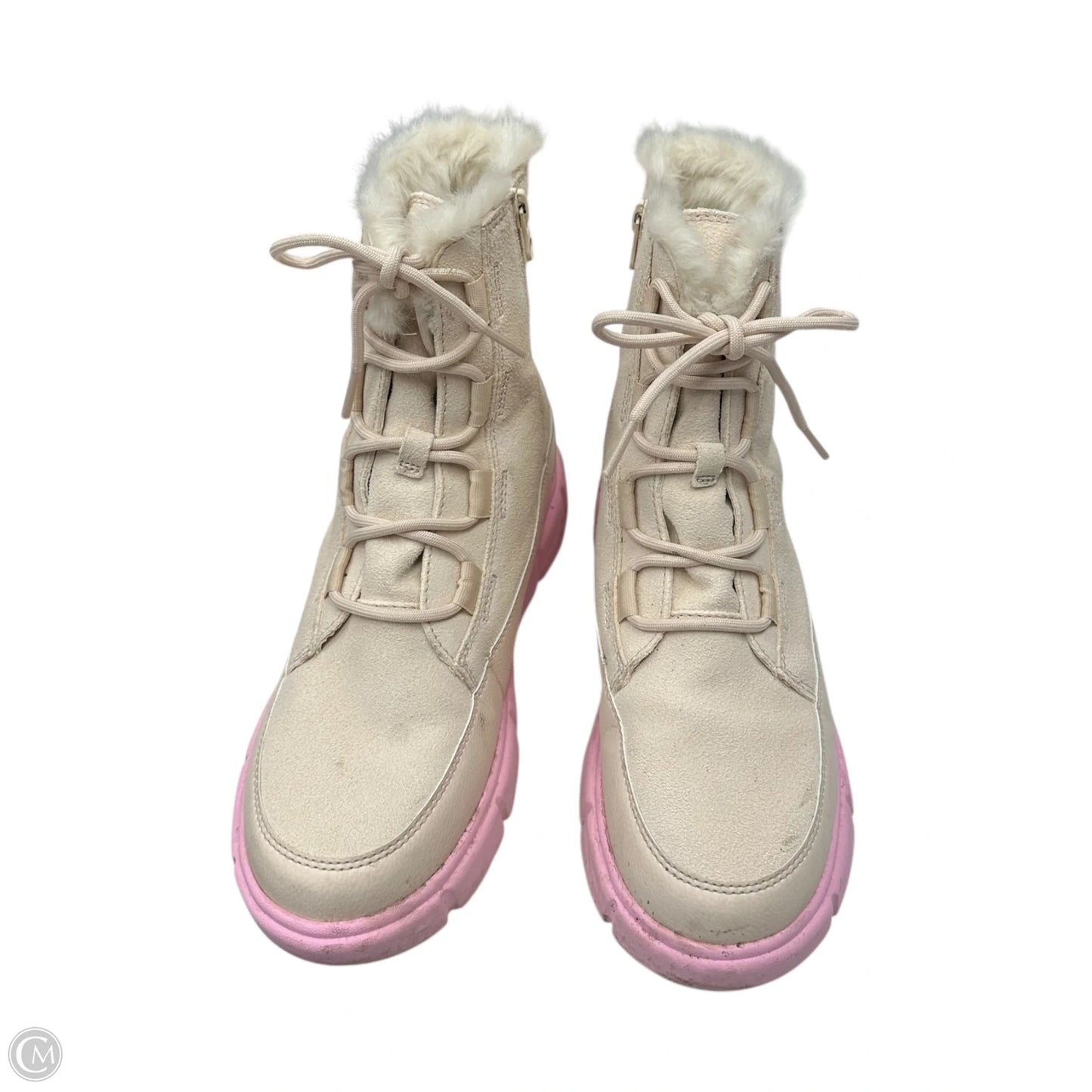 Boots Ankle Flats By Sorel In Cream & Pink, Size: 6