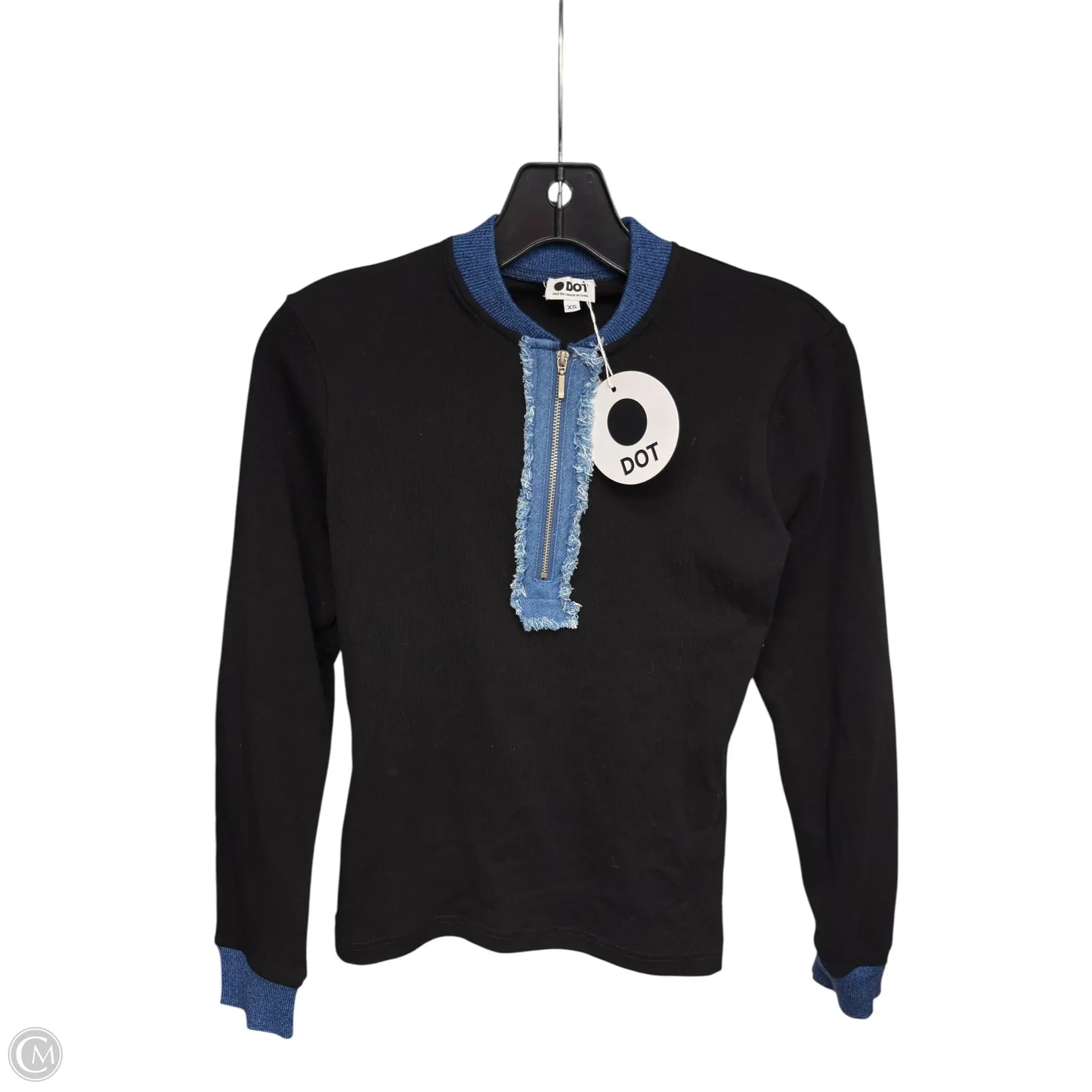 Top Long Sleeve By Clothes Mentor In Black & Blue, Size: Xs