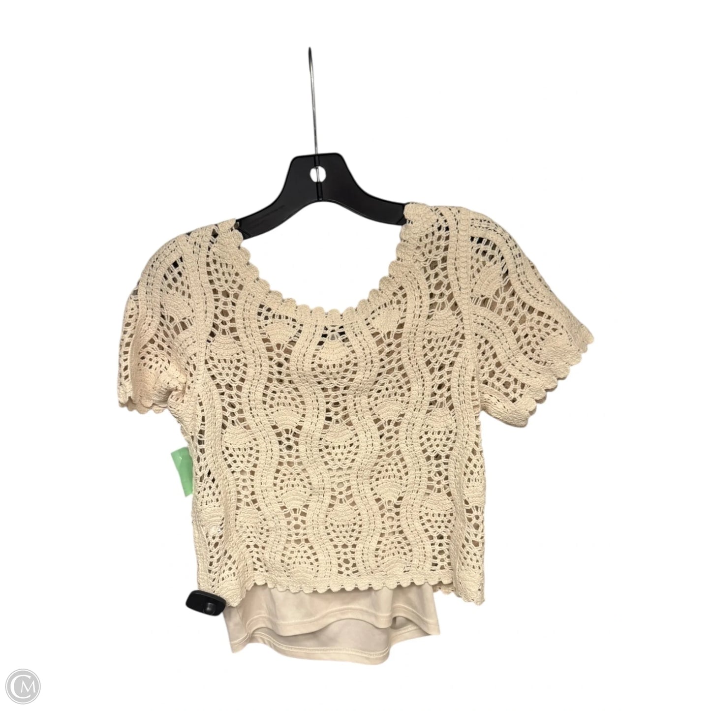 Top Short Sleeve By Jessica Simpson In Cream, Size: Xs