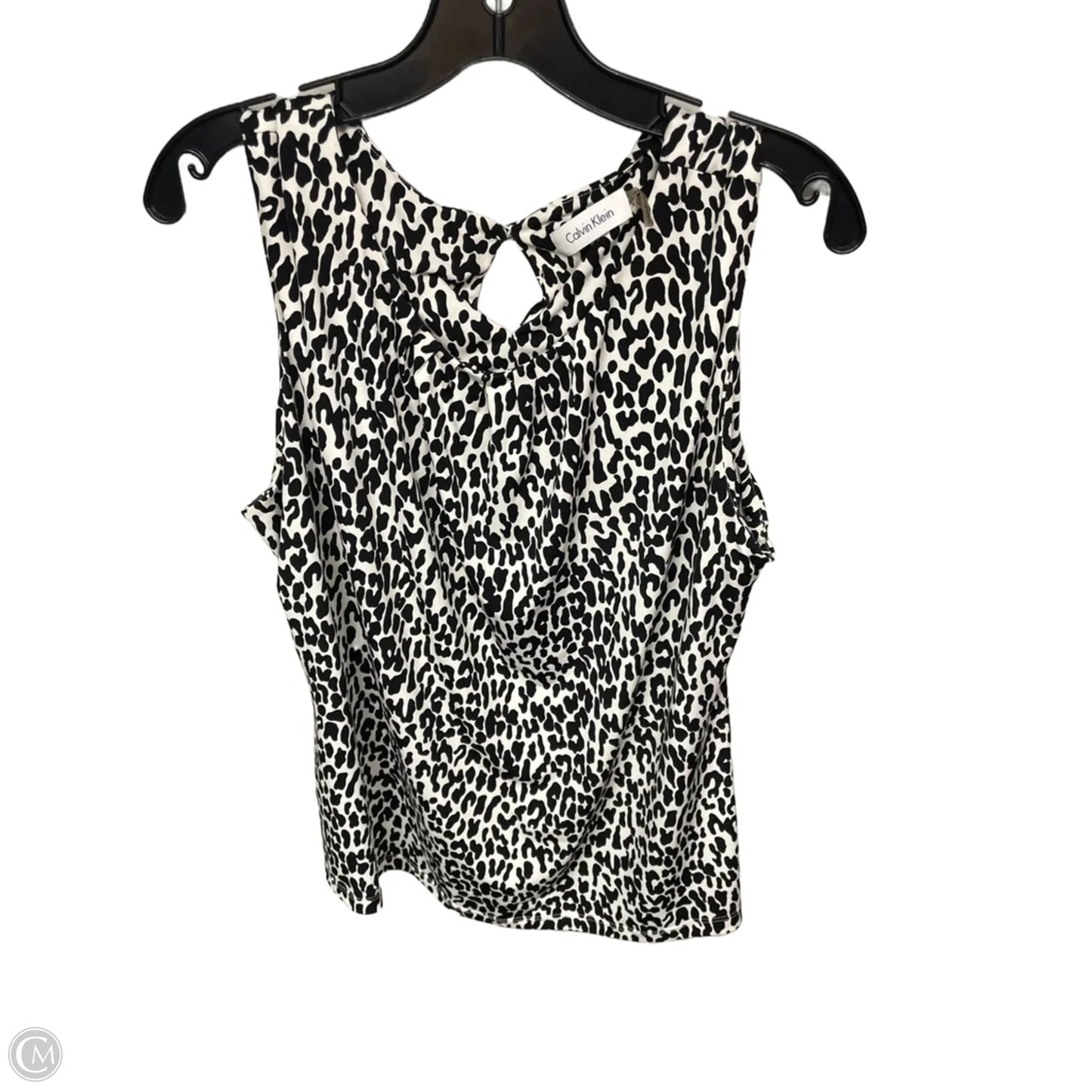 Top Sleeveless By Calvin Klein In Black & White, Size: Xl