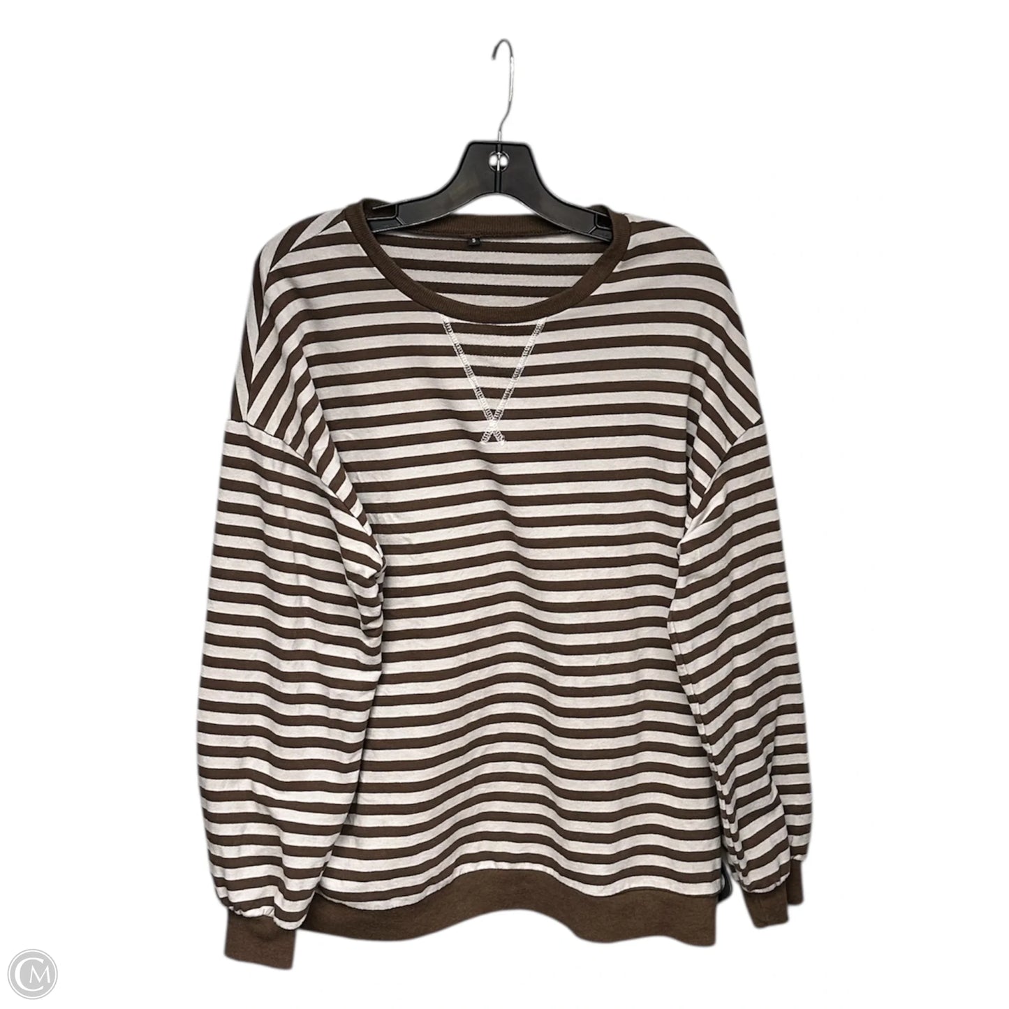 Sweatshirt Crewneck By Clothes Mentor In Brown & Cream, Size: S