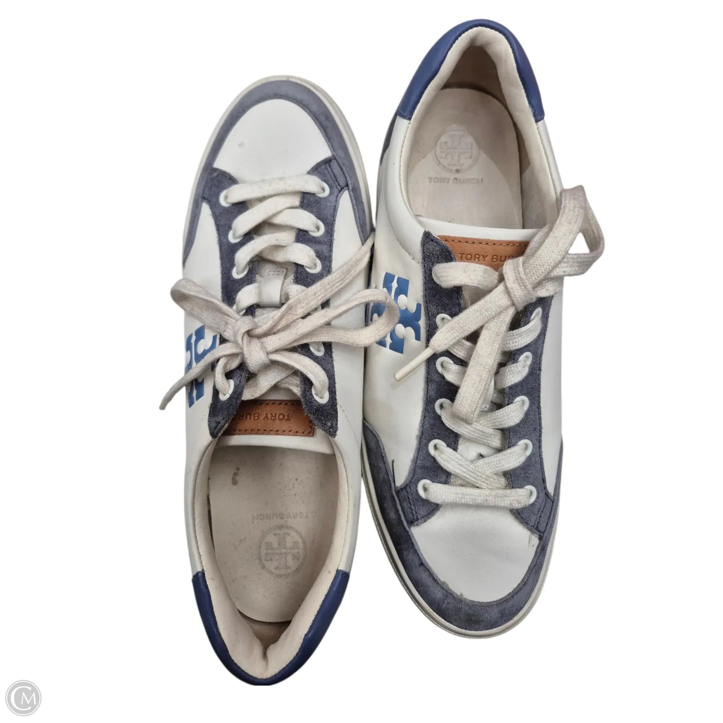 Shoes Designer By Tory Burch In Blue & White, Size: 9