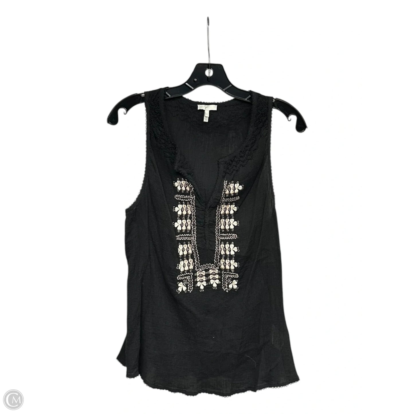 Top Sleeveless By Joie In Black & Cream, Size: L
