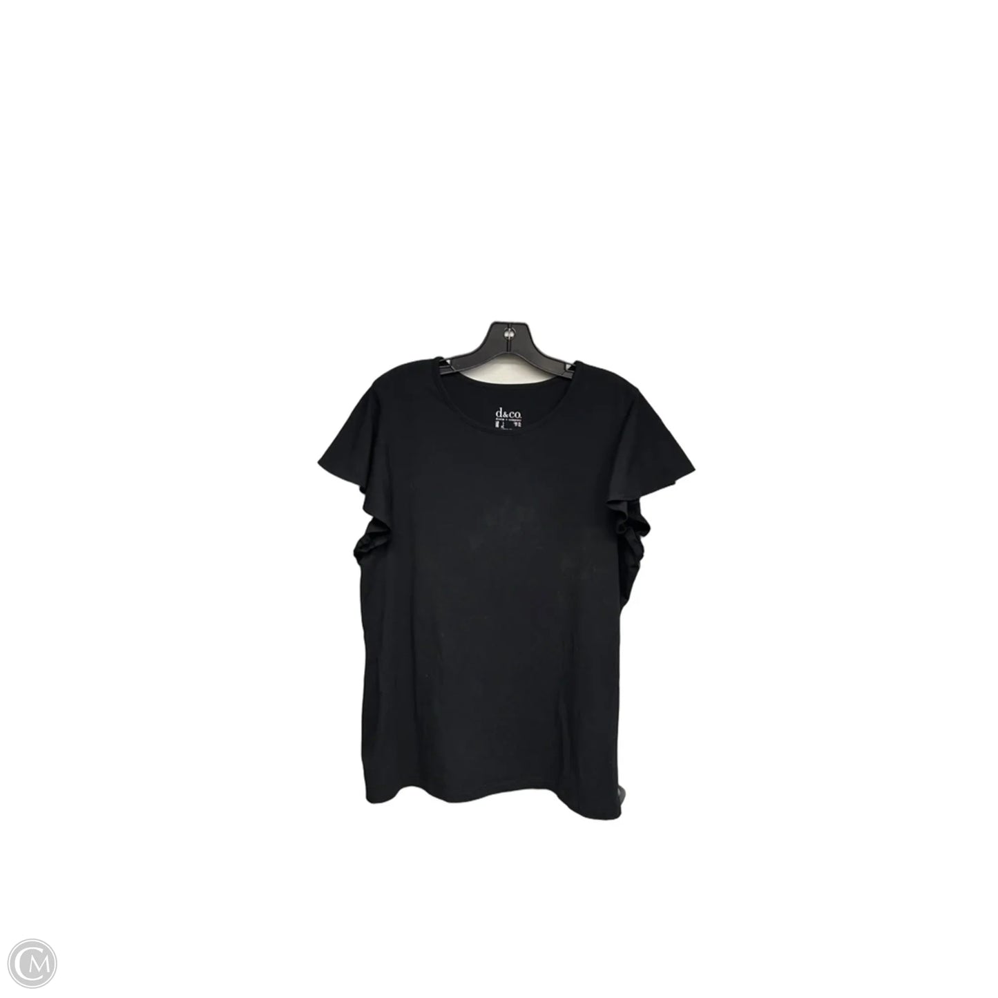 Top Short Sleeve By D&co. In Black, Size: L