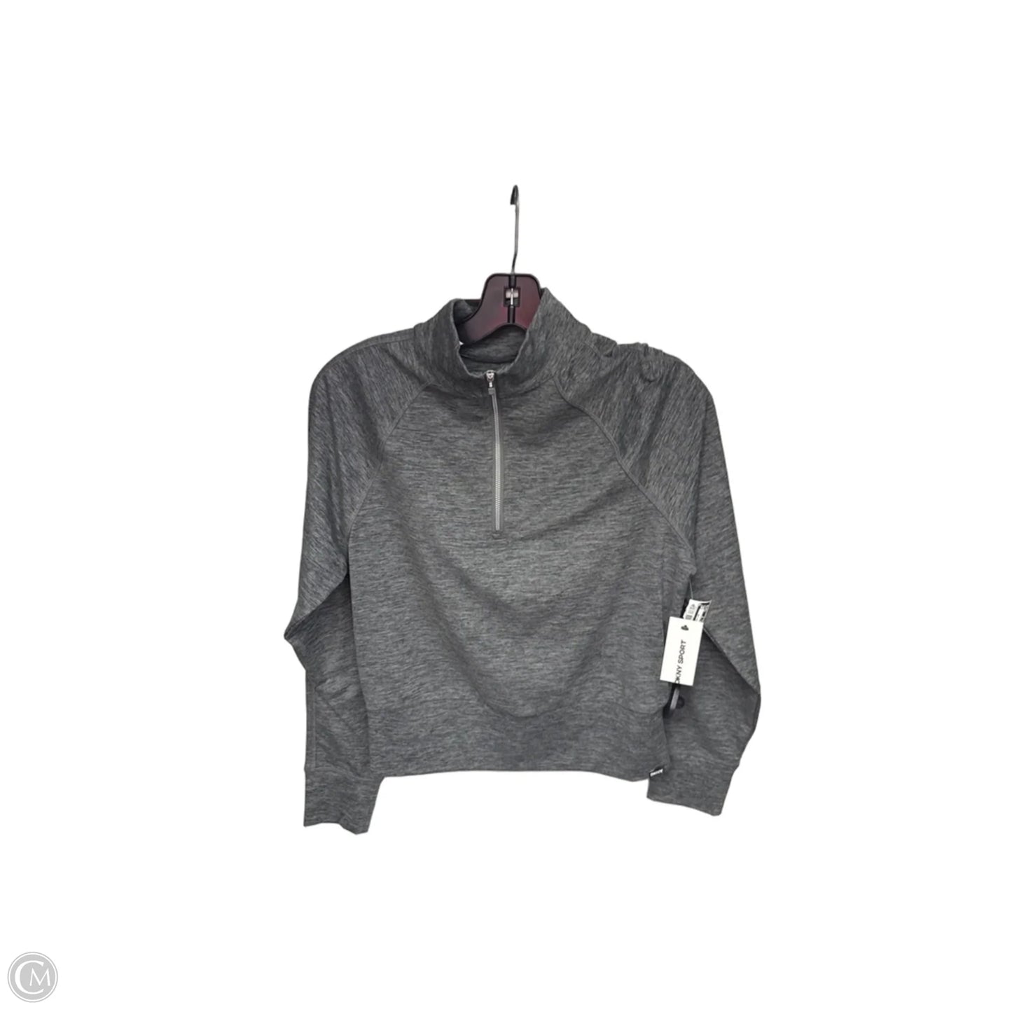 Athletic Top Long Sleeve Collar By Dkny In Grey, Size: Xs