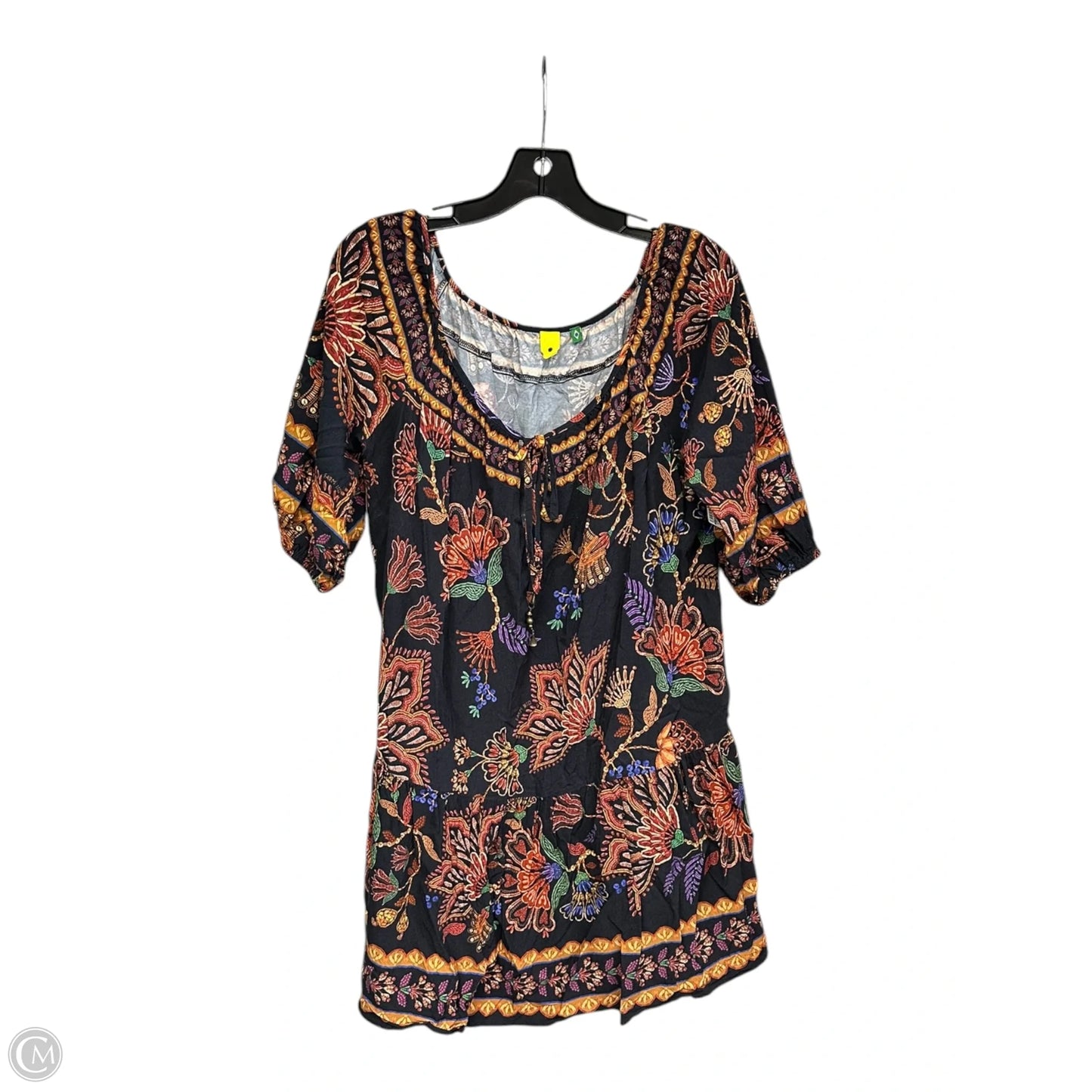 Dress Casual Short By Farm Rio In Black & Orange, Size: 6