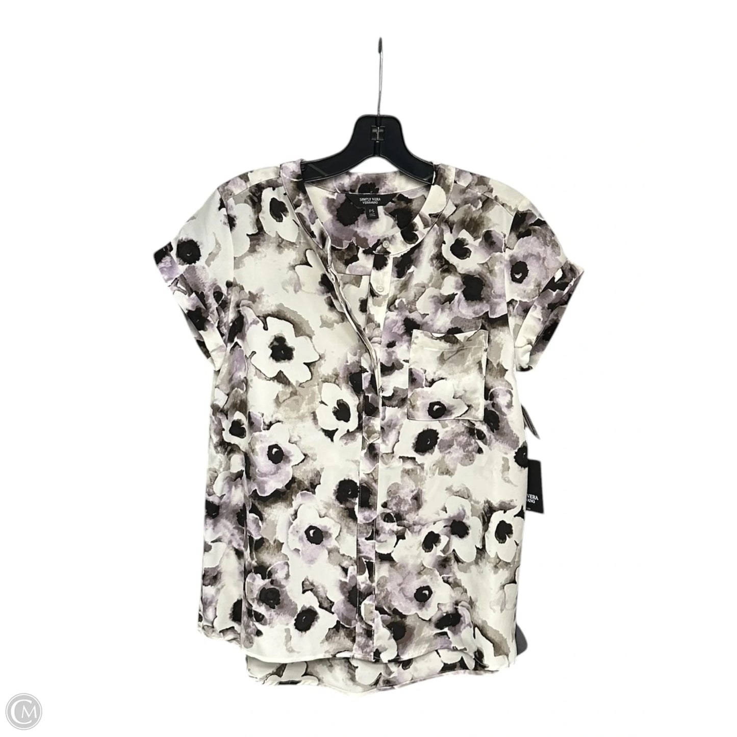 Top Short Sleeve By Simply Vera In Black & White, Size: Sp
