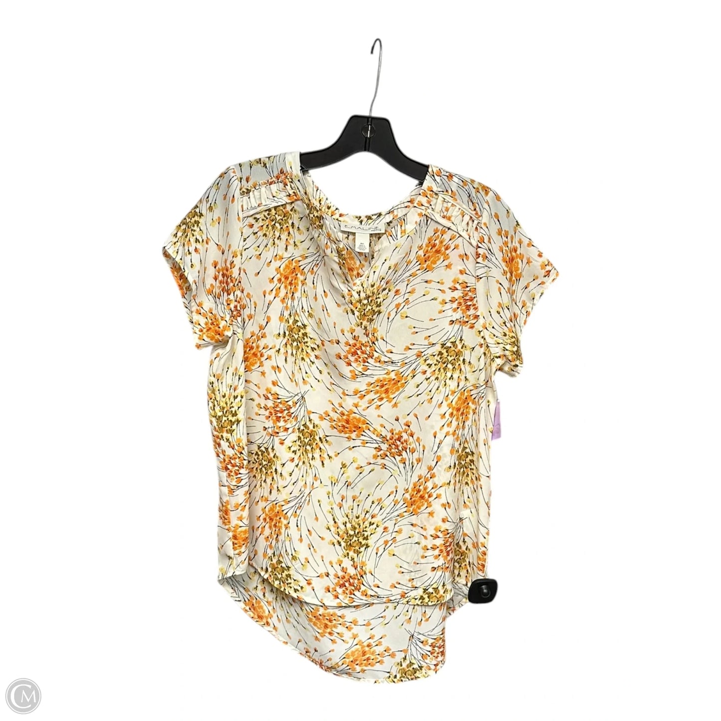 Top Short Sleeve By Emaline In Floral Print, Size: Mp
