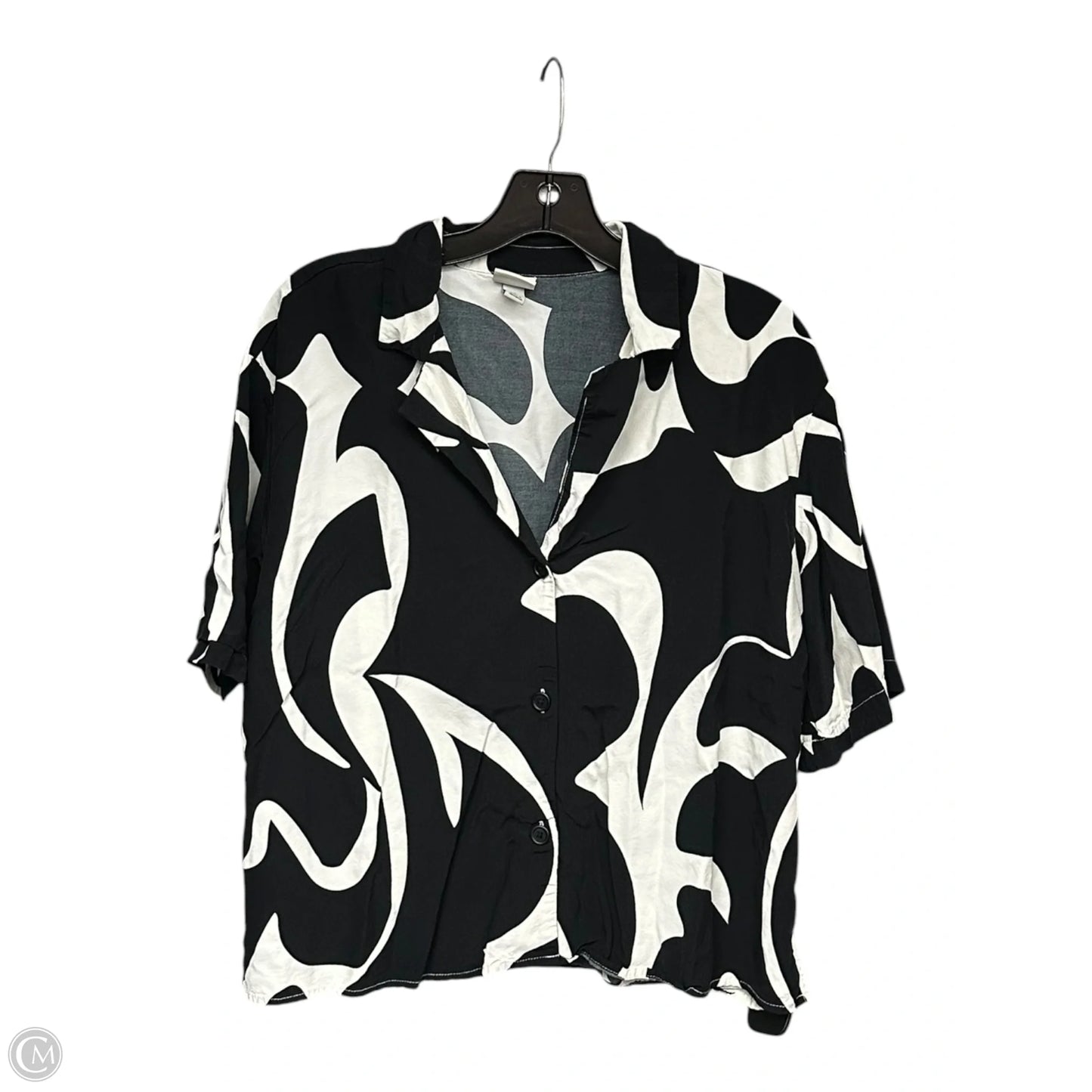 Top Short Sleeve By A New Day In Black & White, Size: L