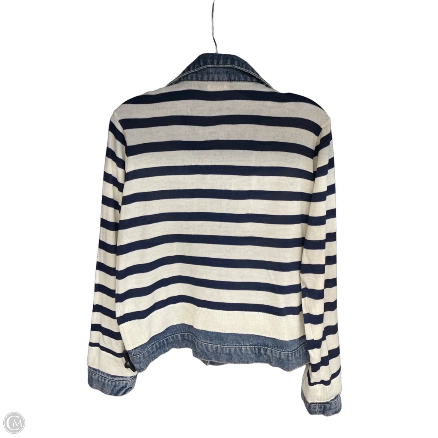 Cardigan By Hem & Thread In Blue & Cream, Size: M