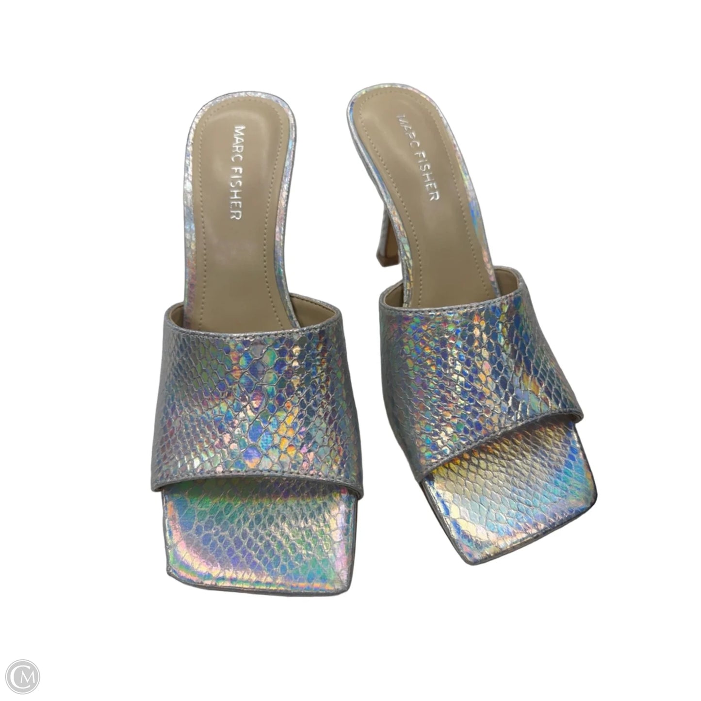 Shoes Heels Stiletto By Marc Fisher In Silver, Size: 8
