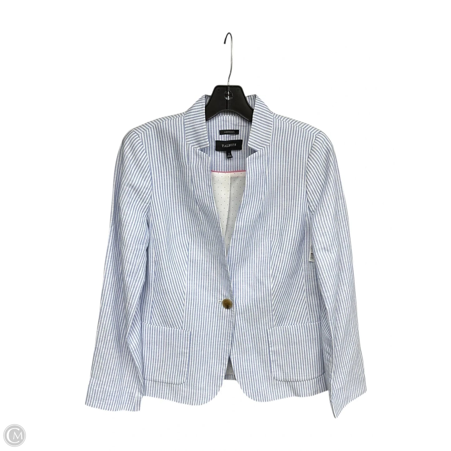 Blazer By Talbots In Blue & White, Size: 2