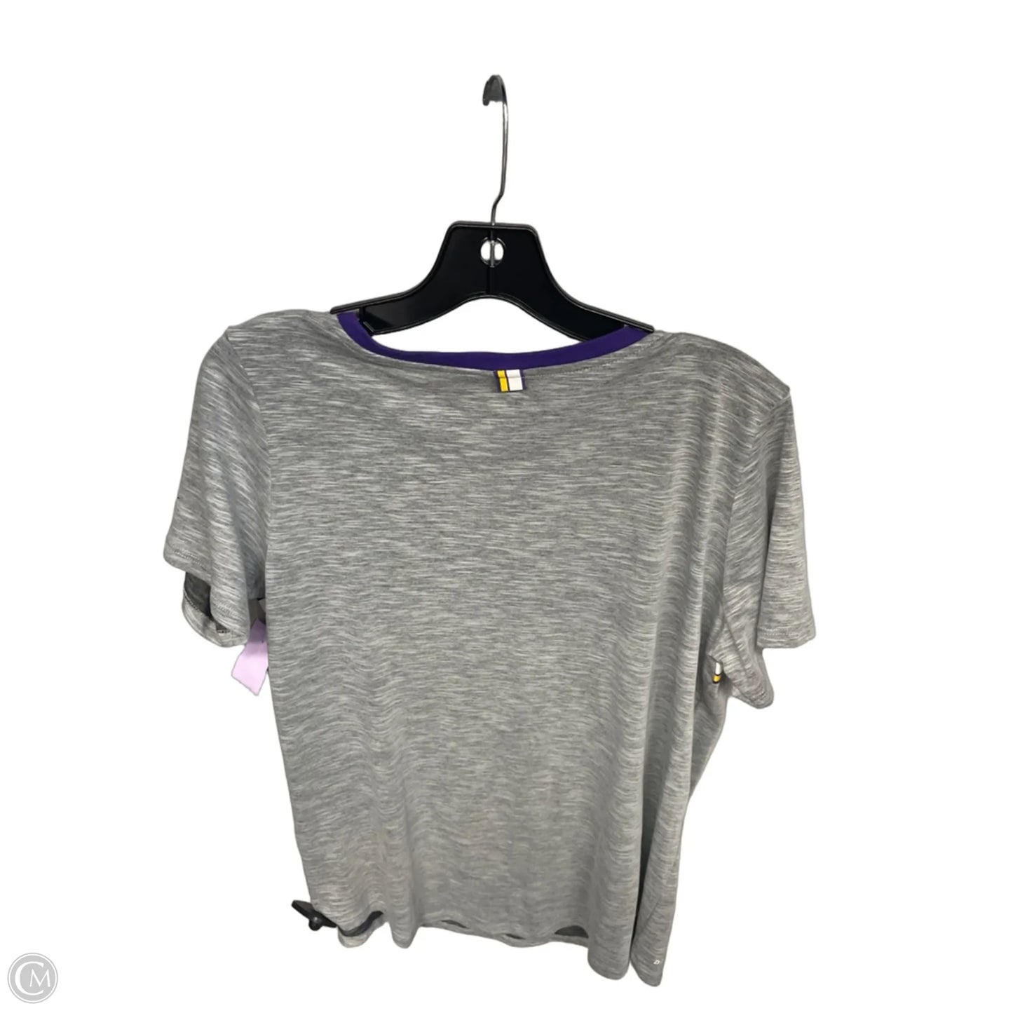 Athletic Top Short Sleeve By Nike Apparel In Grey & Purple, Size: L