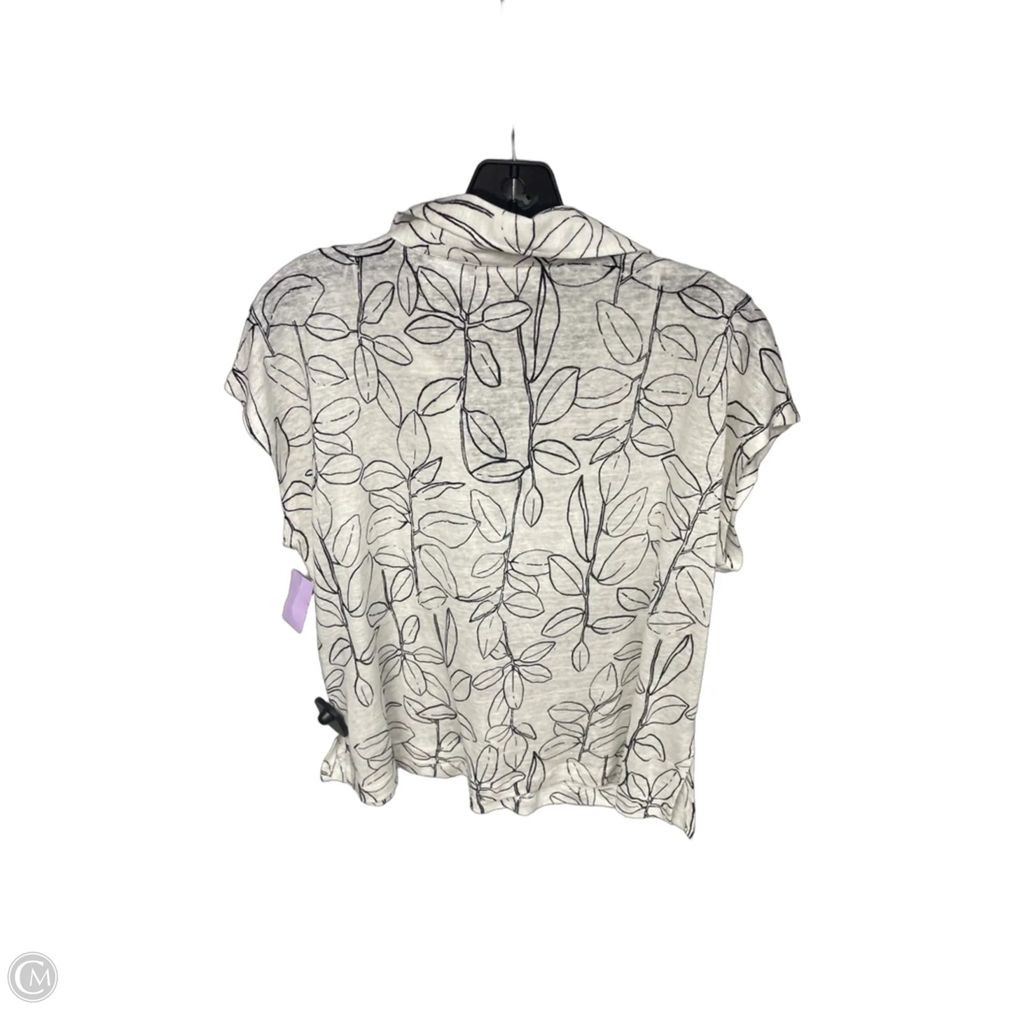 Top Short Sleeve By Cynthia Rowley In Black & Cream, Size: L