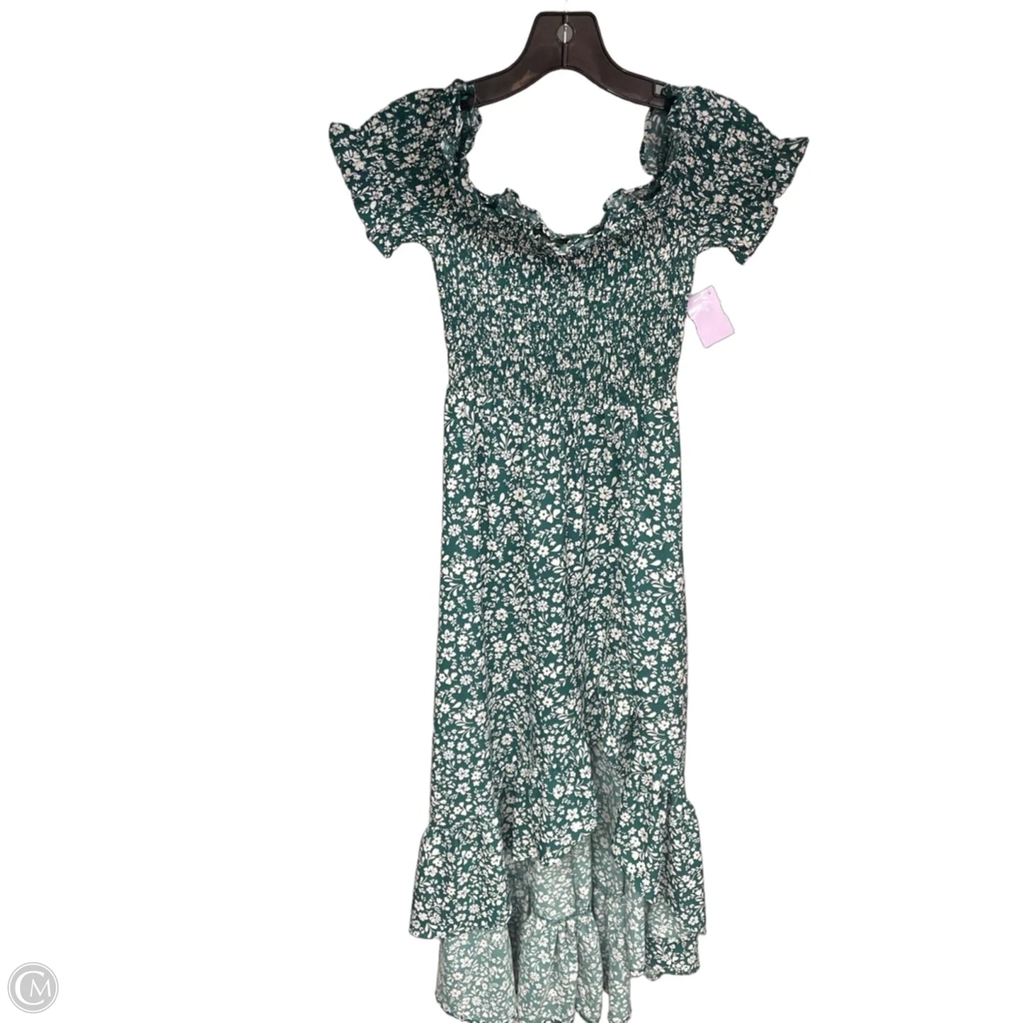 Dress Casual Maxi By Francesca’s In Green & White, Size: Xs
