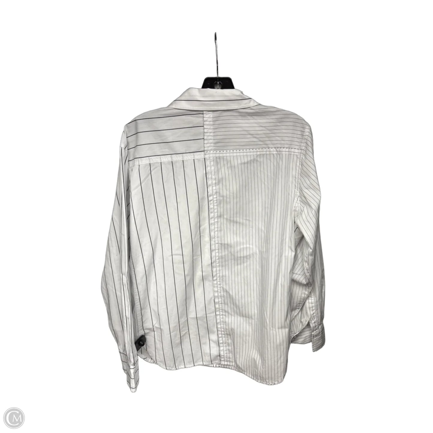 Top Long Sleeve By Desigual In Black & White, Size: L