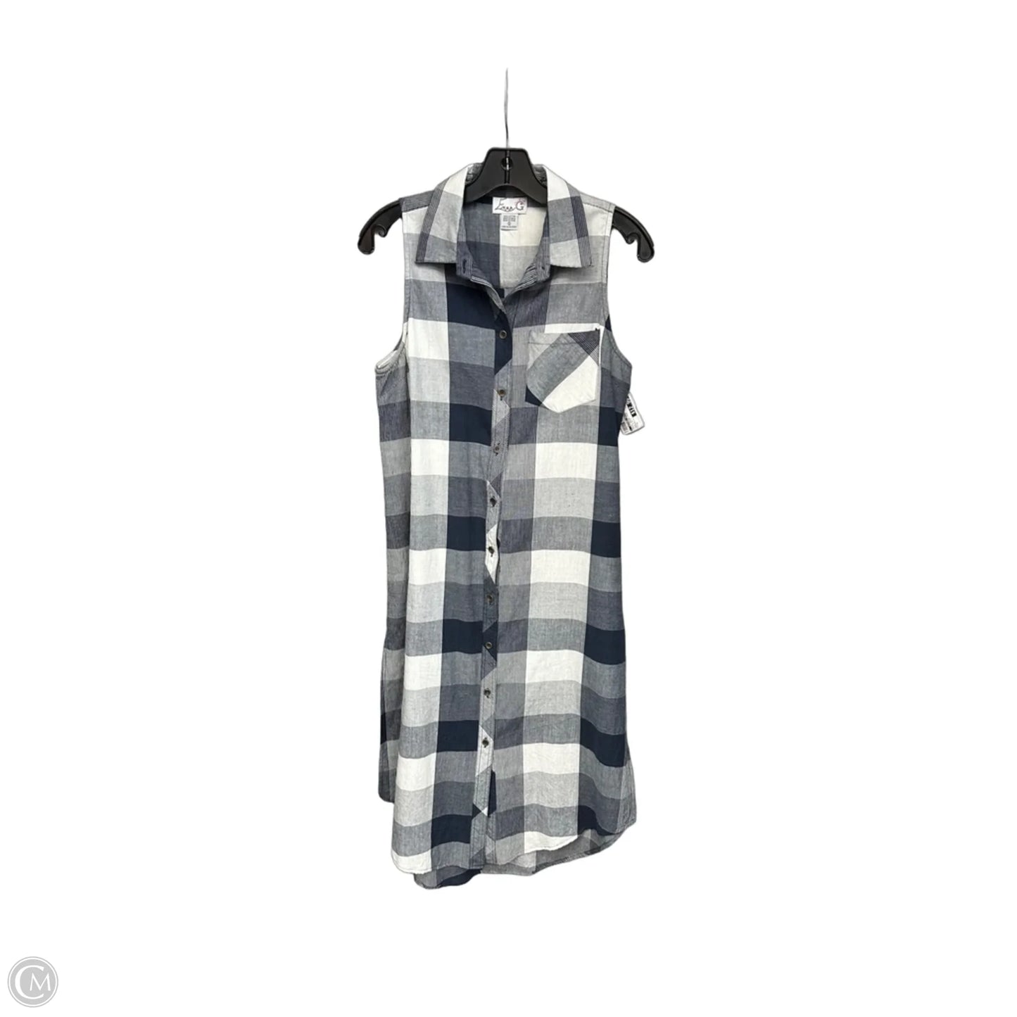 Dress Casual Midi By Clothes Mentor In Blue & White, Size: S