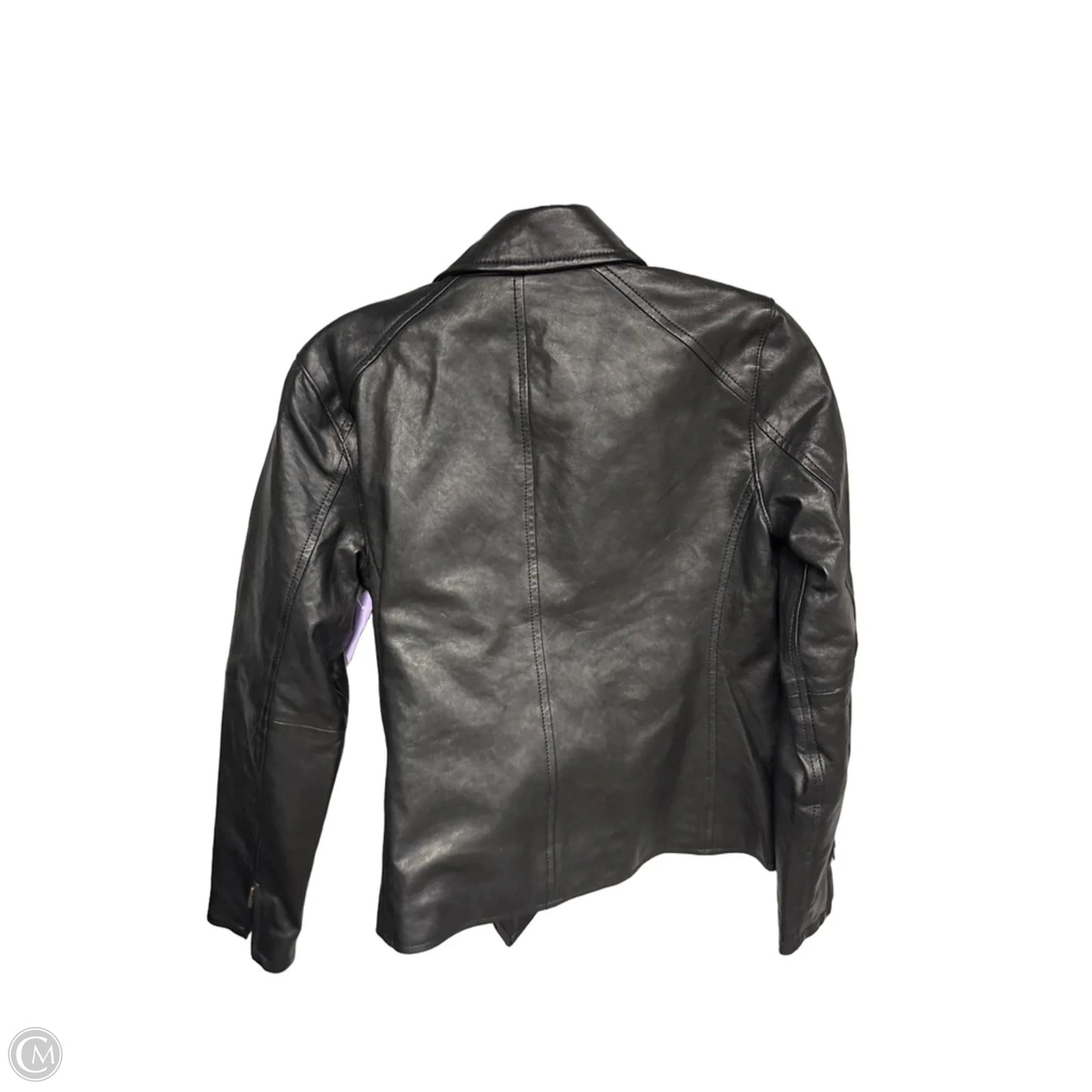 Jacket Leather By Eileen Fisher In Black, Size: 2