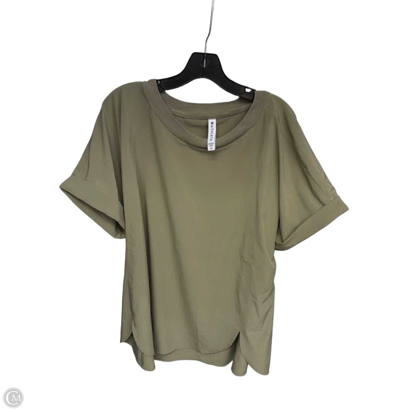 Athletic Top Short Sleeve By Athleta In Green, Size: 2x