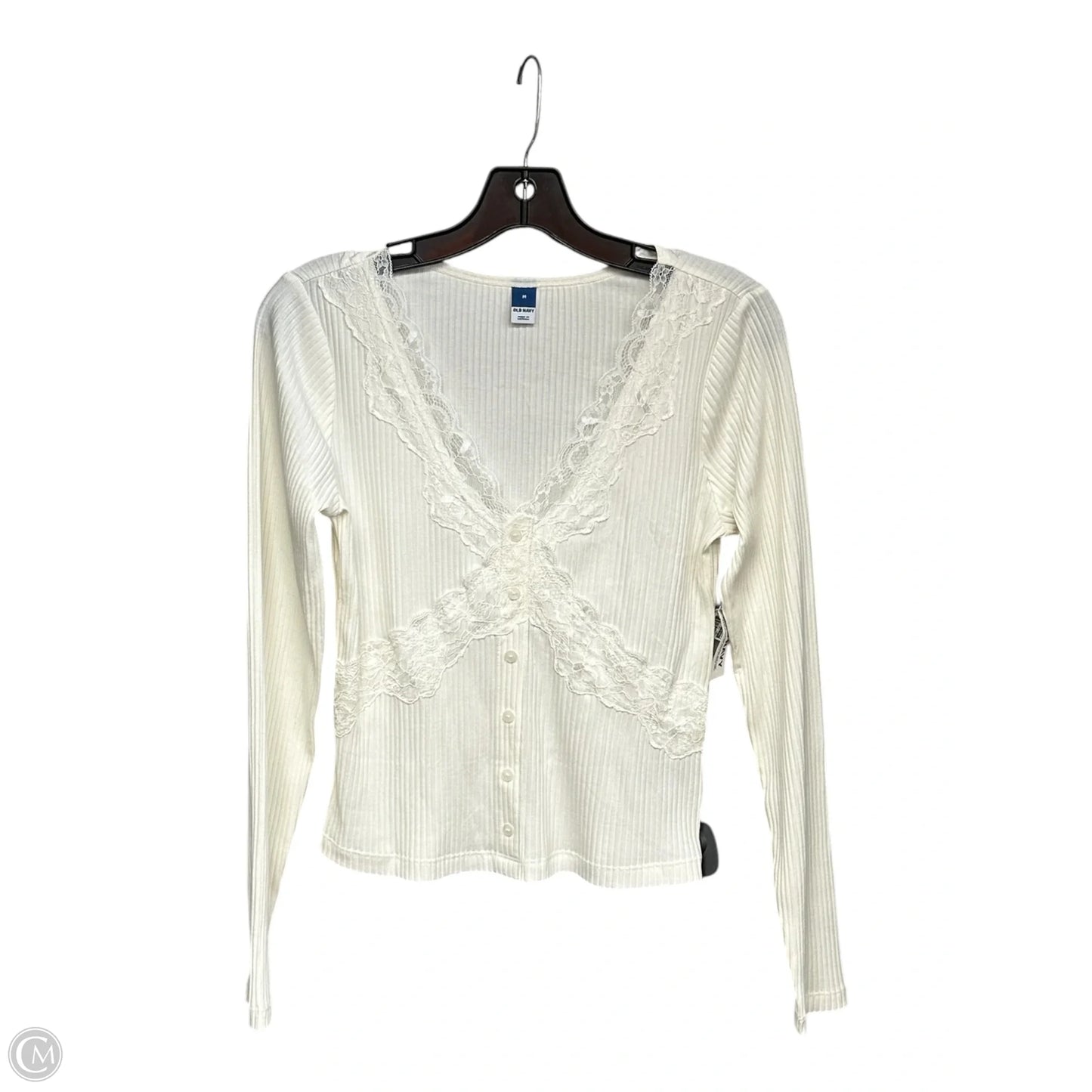 Top Long Sleeve By Old Navy In Cream, Size: M