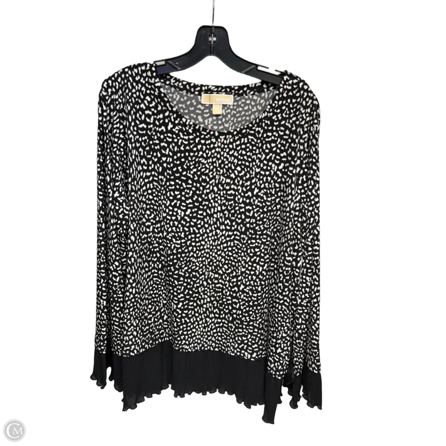 Top Long Sleeve By Michael By Michael Kors In Black & White, Size: 2x