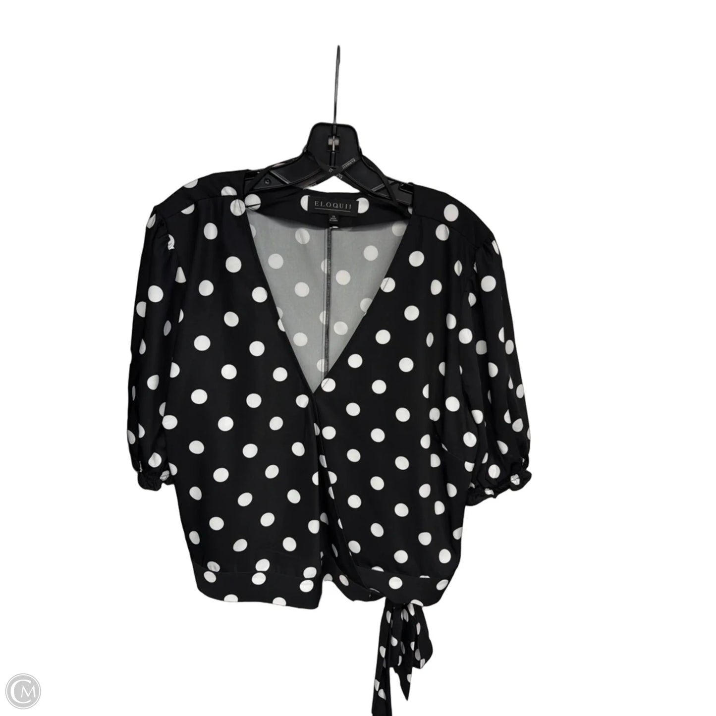 Top Short Sleeve By Eloquii In Black & White, Size: 20