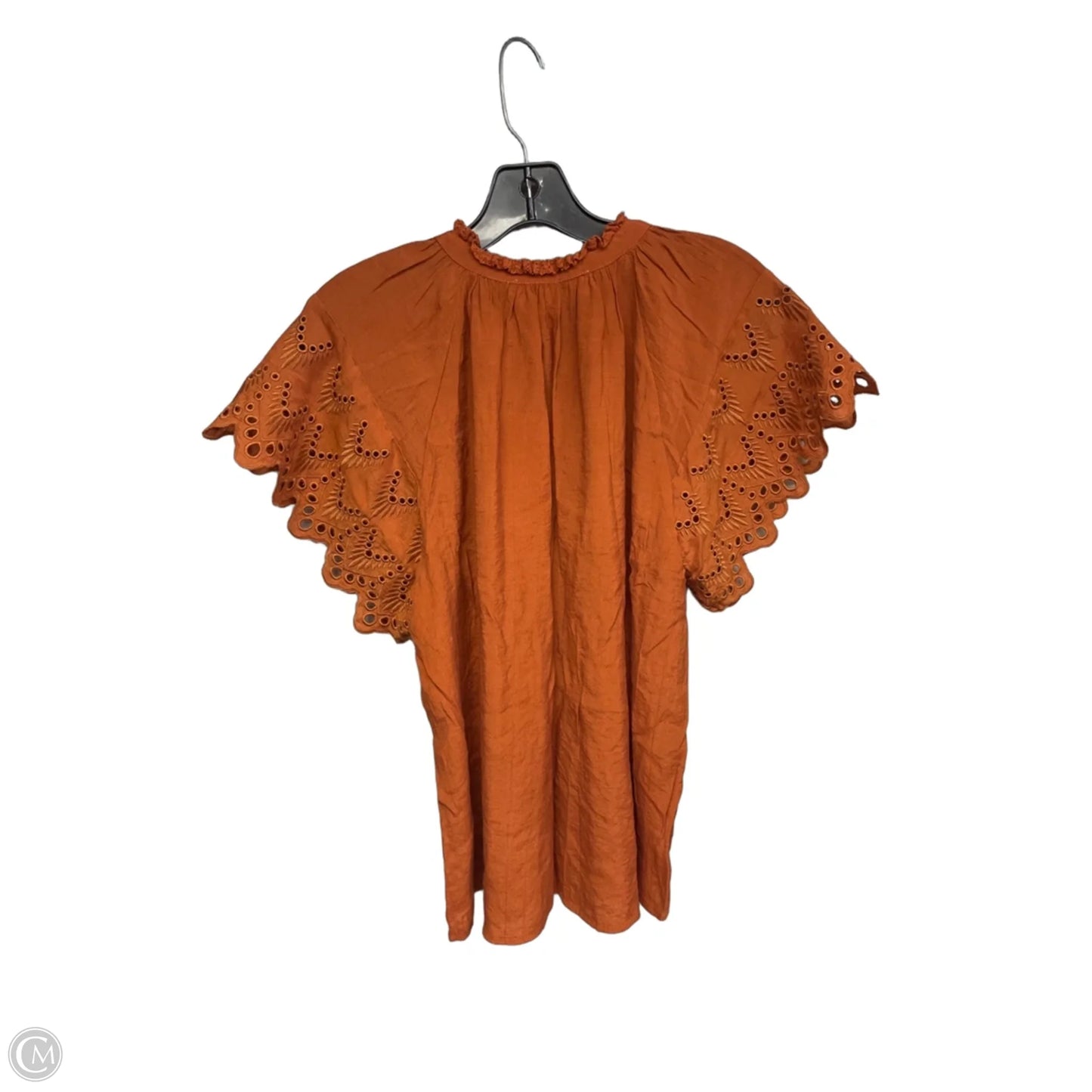 Top Short Sleeve By Chelsea And Theodore In Orange, Size: L