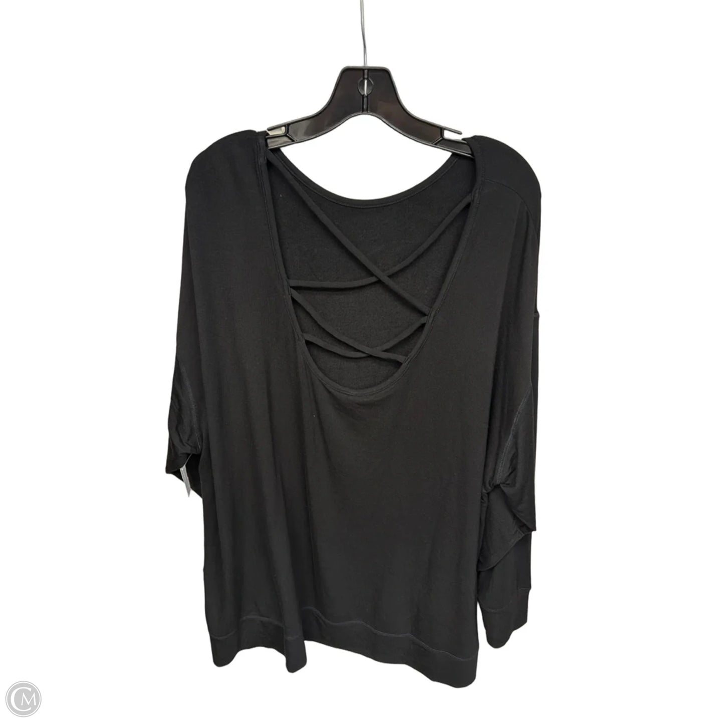 Top Long Sleeve By Livi Active In Black, Size: 3x