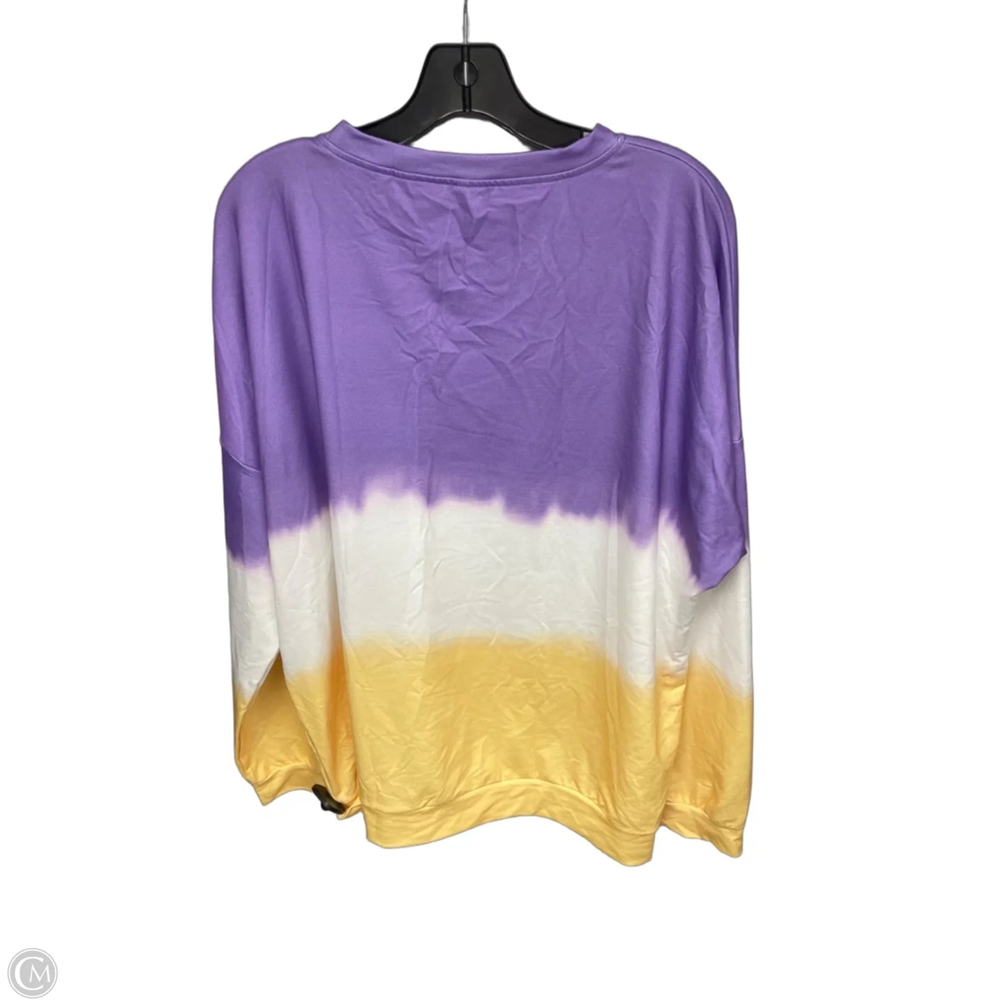 Sweatshirt Crewneck By Clothes Mentor In Purple & Yellow, Size: 2x