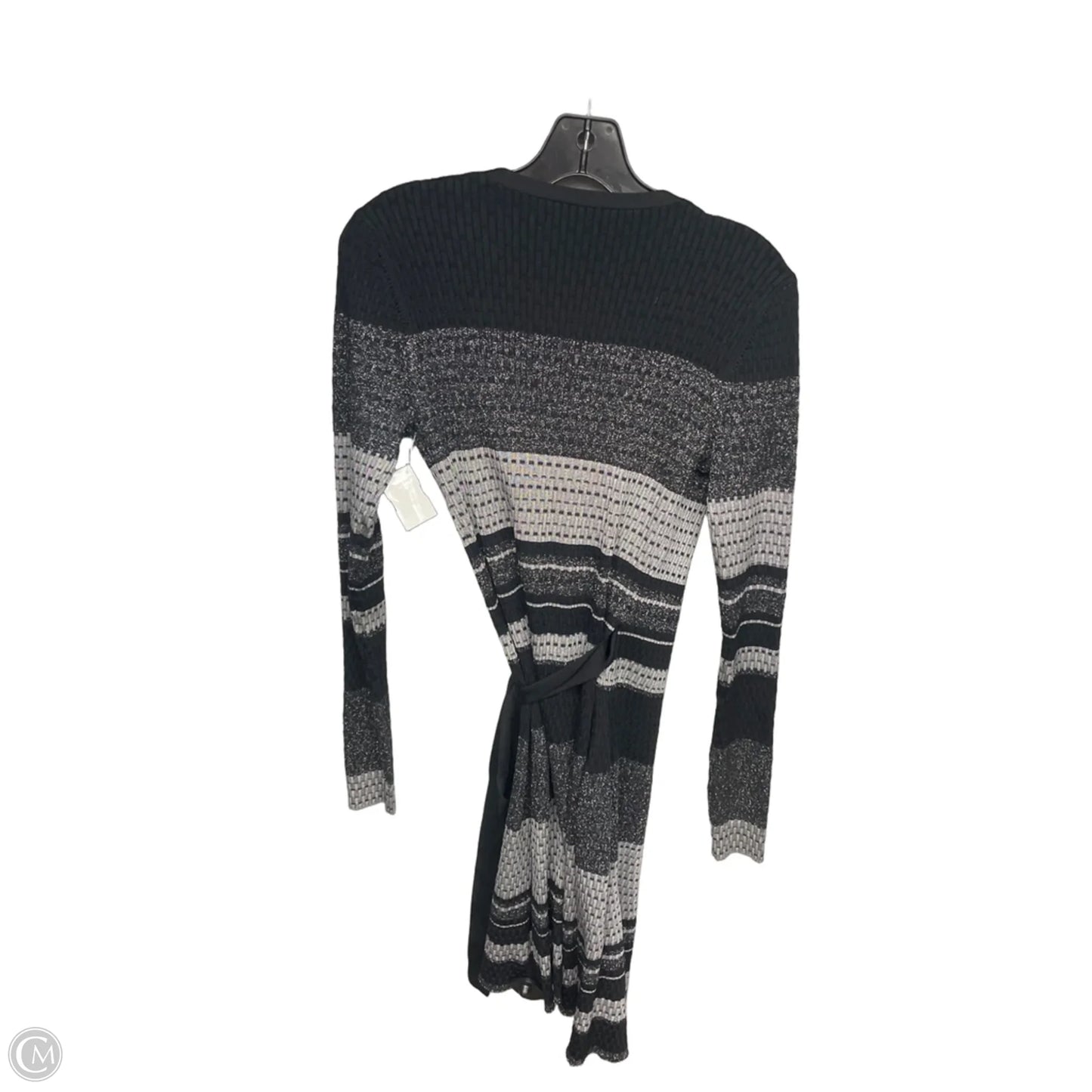 Cardigan Designer By Diane Von Furstenberg In Black & Grey, Size: S