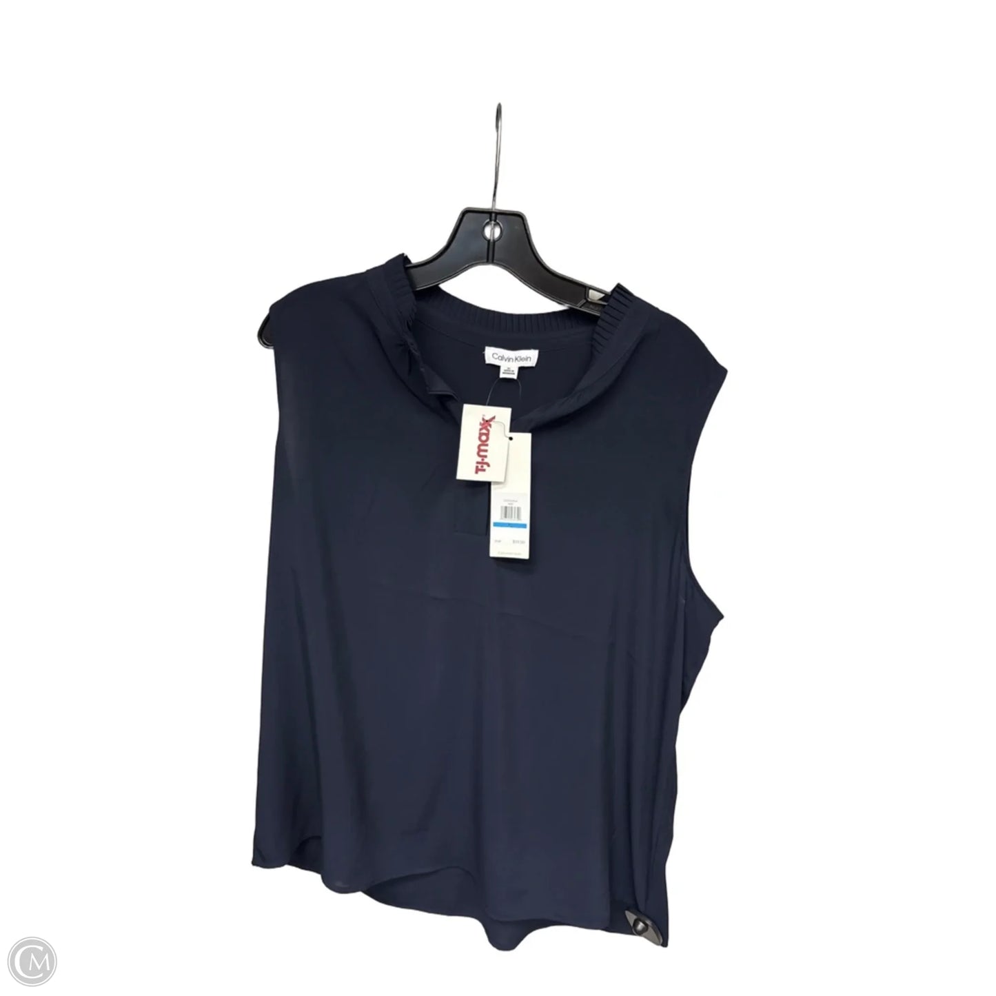 Top Sleeveless By Calvin Klein In Navy, Size: Xl