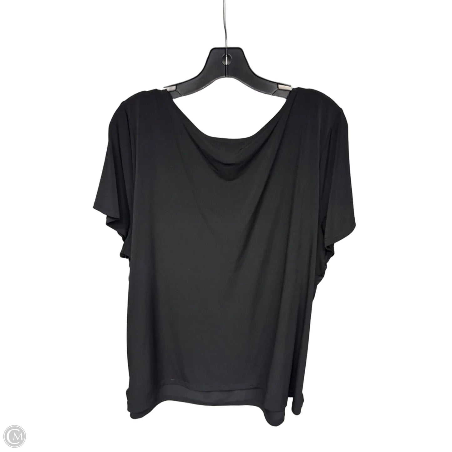 Top Short Sleeve By Liz Claiborne In Black, Size: 3x