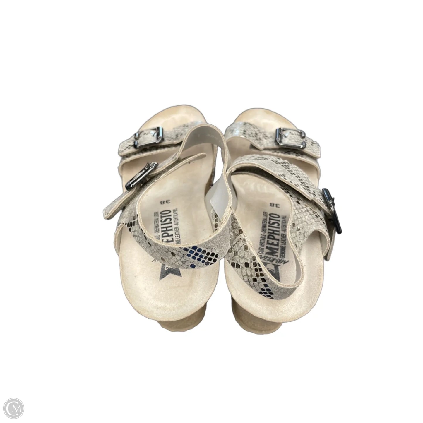 Sandals Heels Wedge By Mephisto In Beige, Size: 7.5