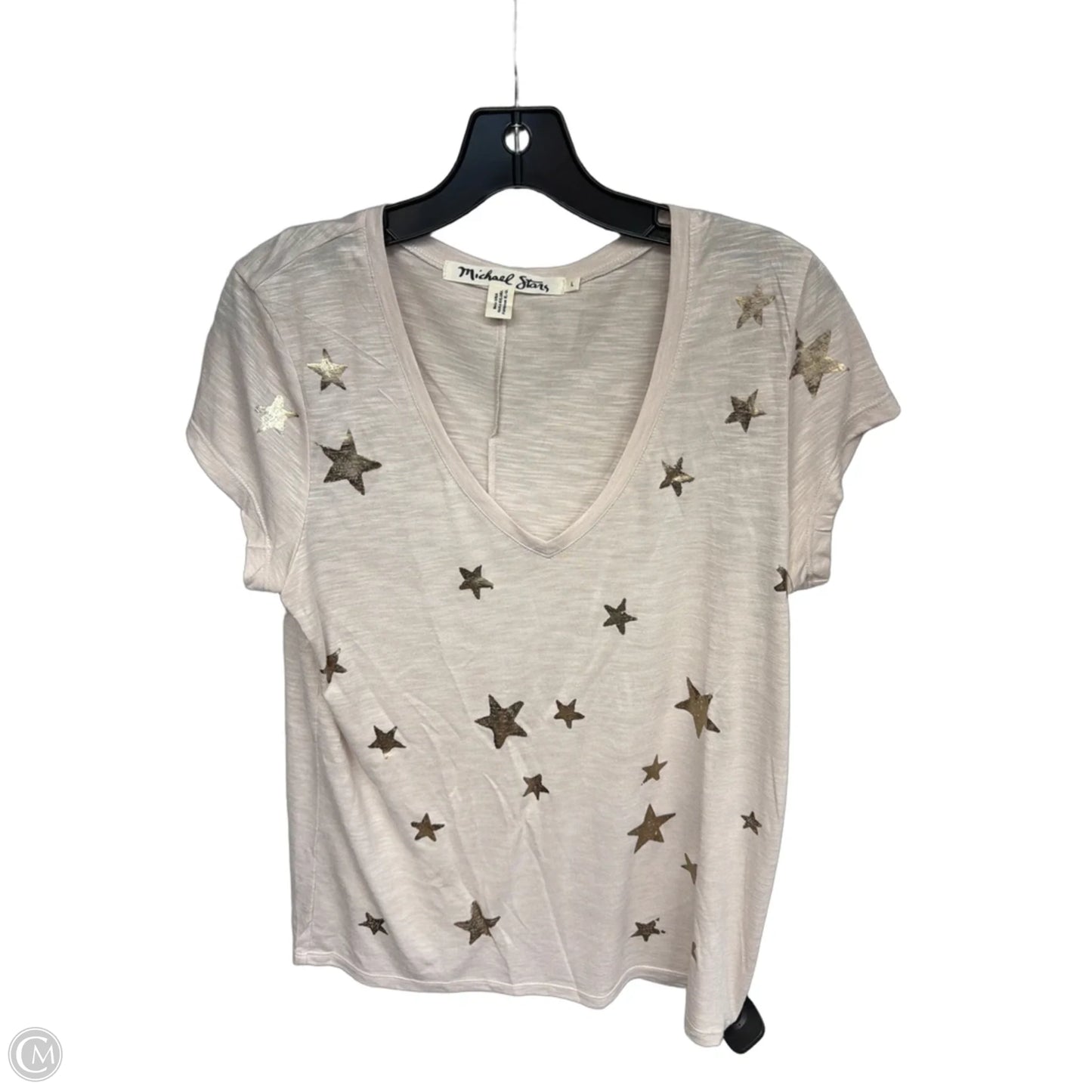Top Short Sleeve By Michael Stars In Beige, Size: L