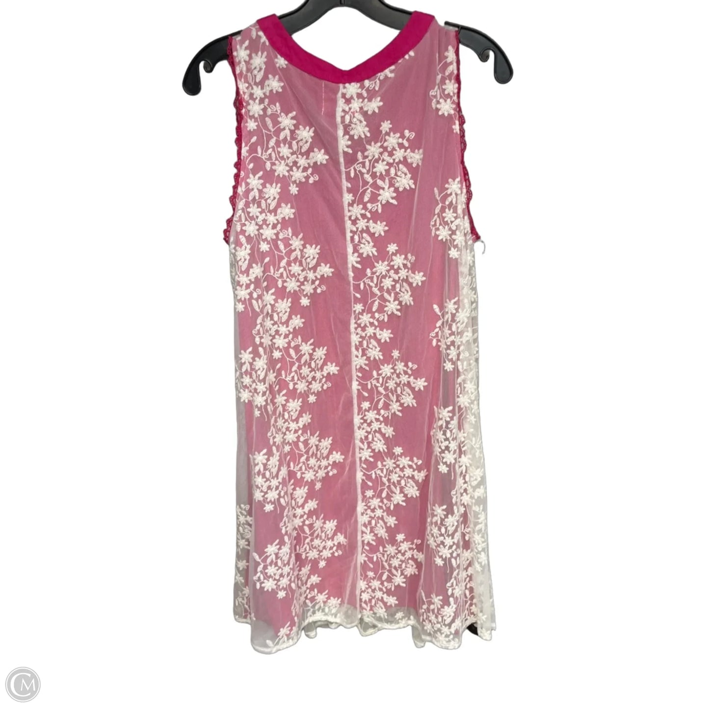 Dress Casual Short By Clothes Mentor In Pink & White, Size: M