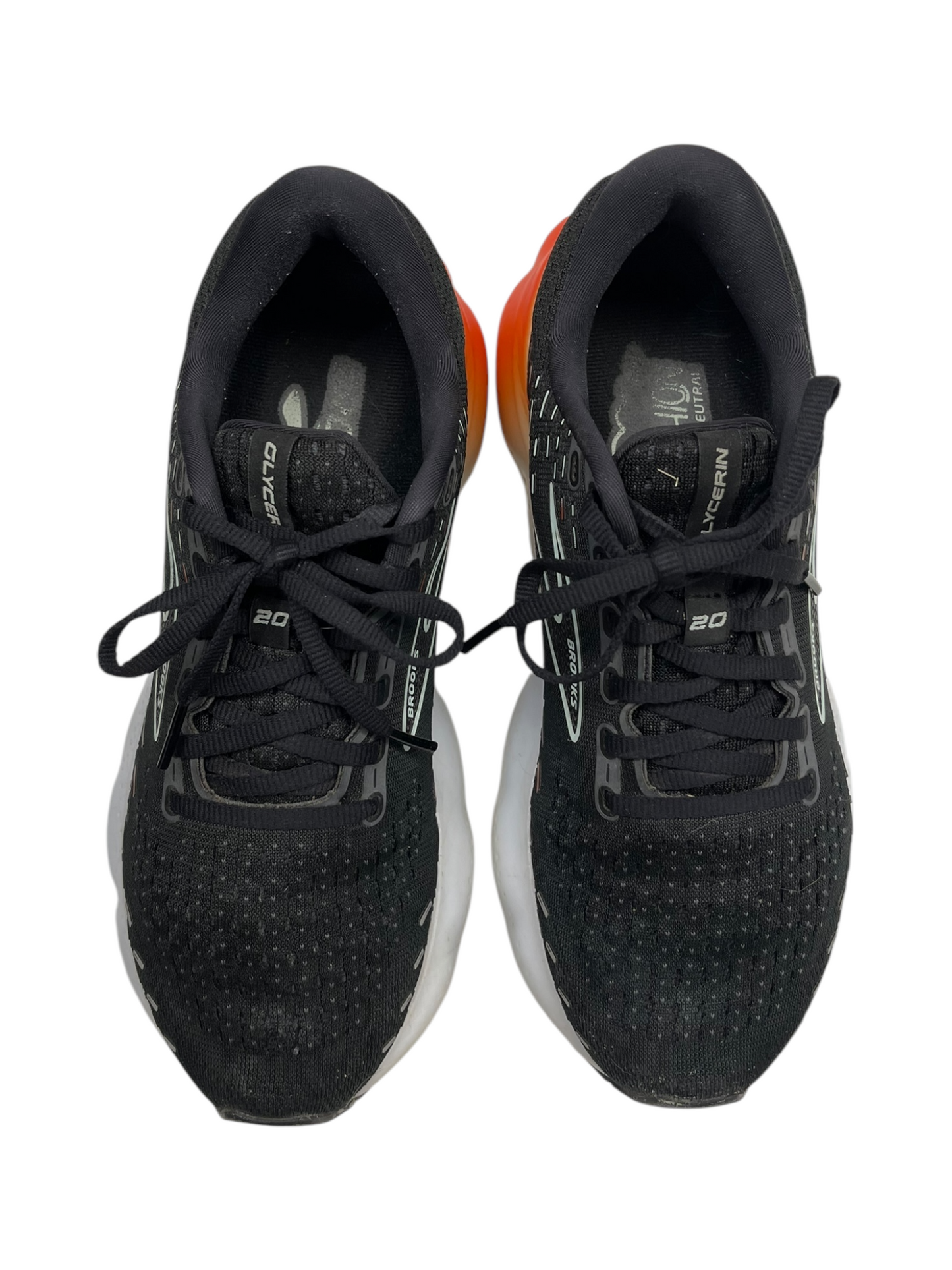 SHOES ATHLETIC by BROOKS In BLACK & ORANGE, Size: 8