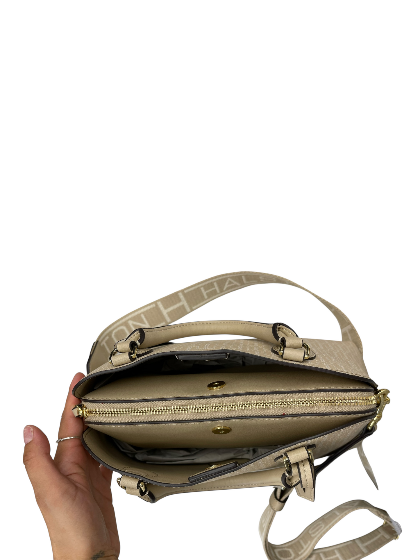 CROSSBODY DESIGNER by HALSTON In TAN, Size: MEDIUM