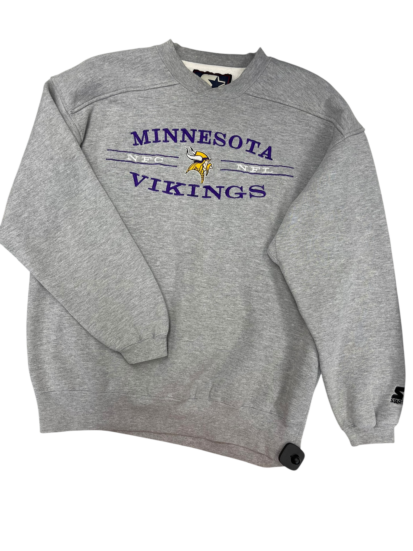 Athletic Sweatshirt Crewneck By Clothes Mentor In Grey & Purple, Size: L