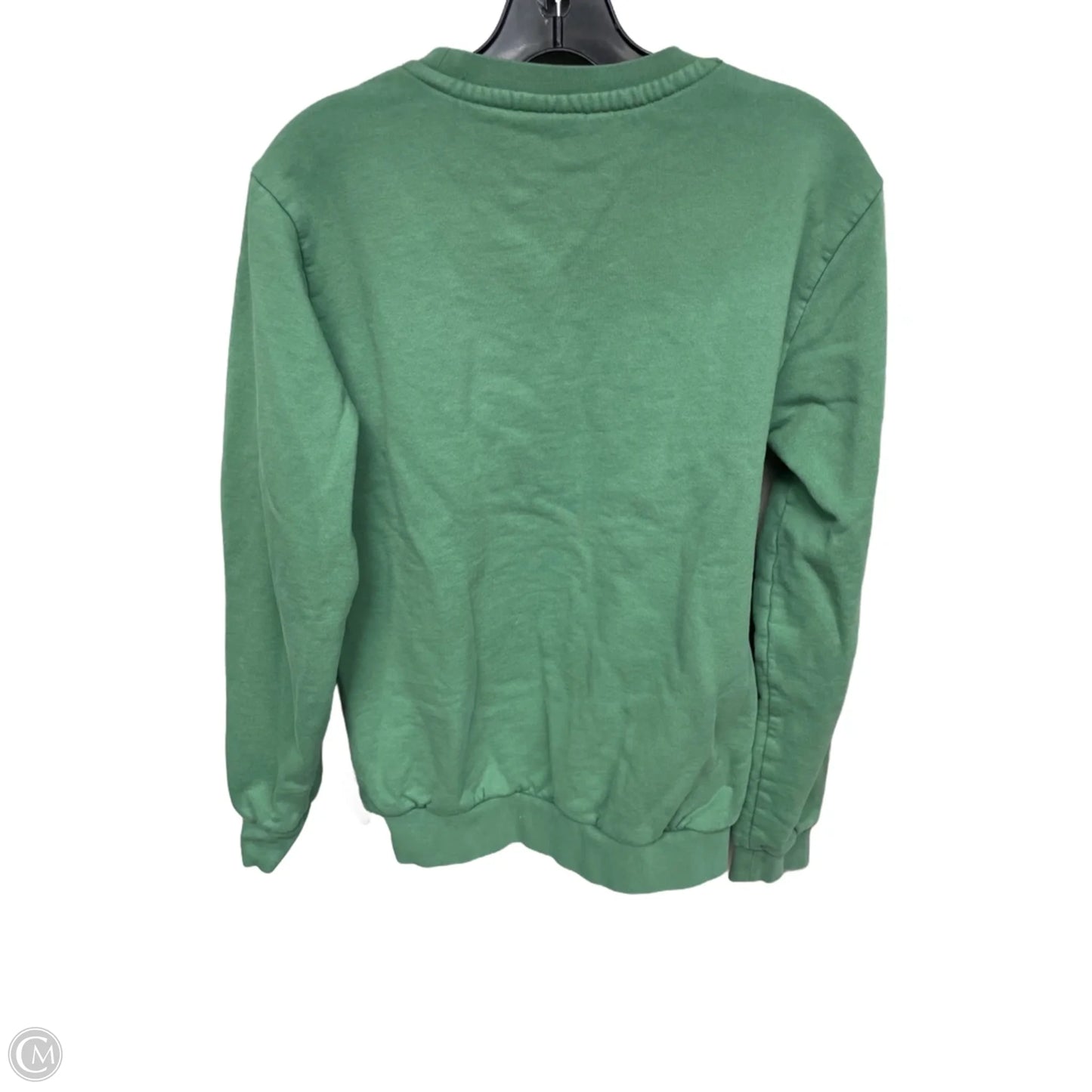 Sweatshirt Crewneck By Clothes Mentor In Green & White, Size: M