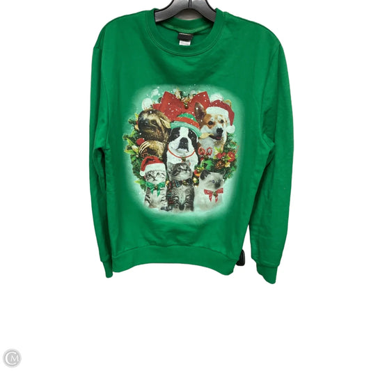 Sweatshirt Crewneck By Fifth Sun In Green & Red, Size: M