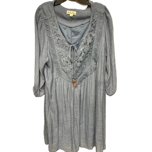 Dress Casual Midi By Indigo Rose In Blue, Size: 2x